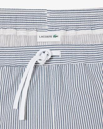 Mid Length Striped Textured Swim Trunks Product Image