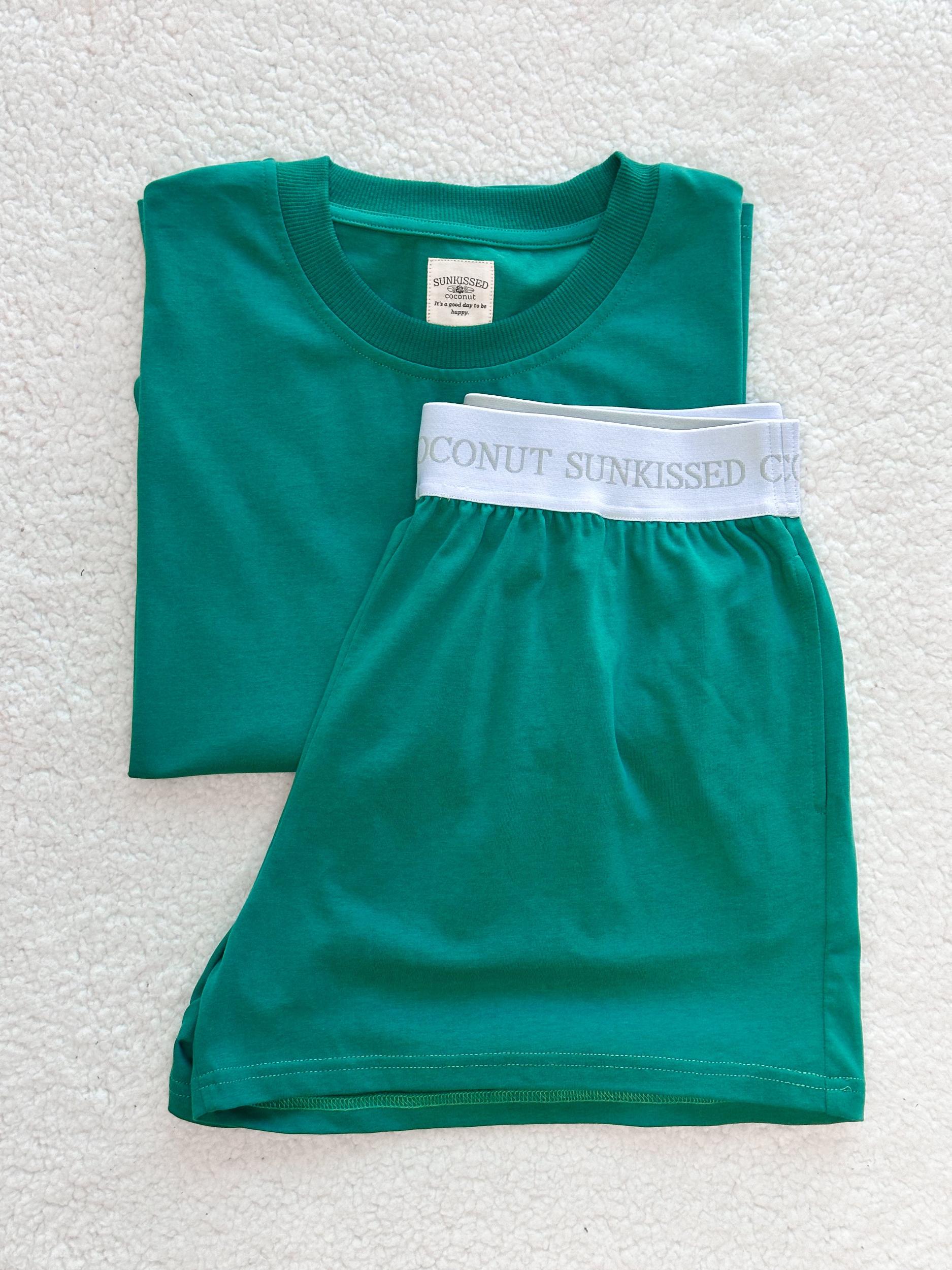 Bubbly Green Basic Slightly Cropped Blank Tee Product Image