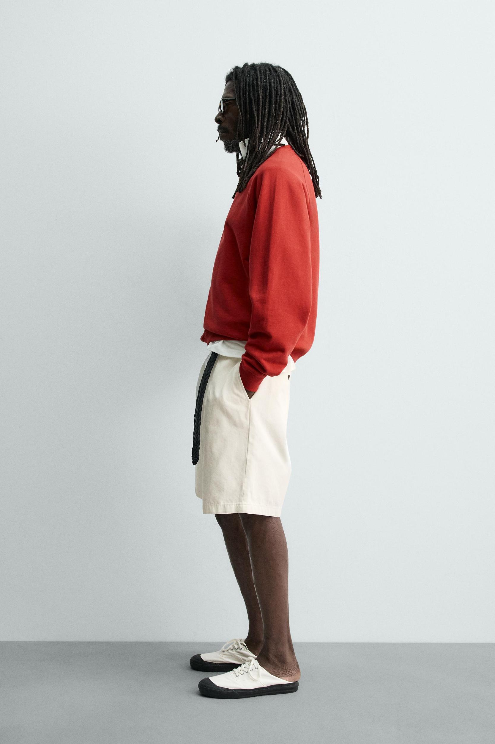 AARON LEVINE X ZARA RELAXED FIT PLEATED SHORTS Product Image