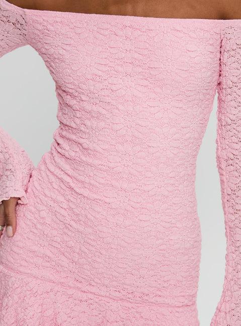 Vancesca Long Sleeve Mini Dress Pink Product Image