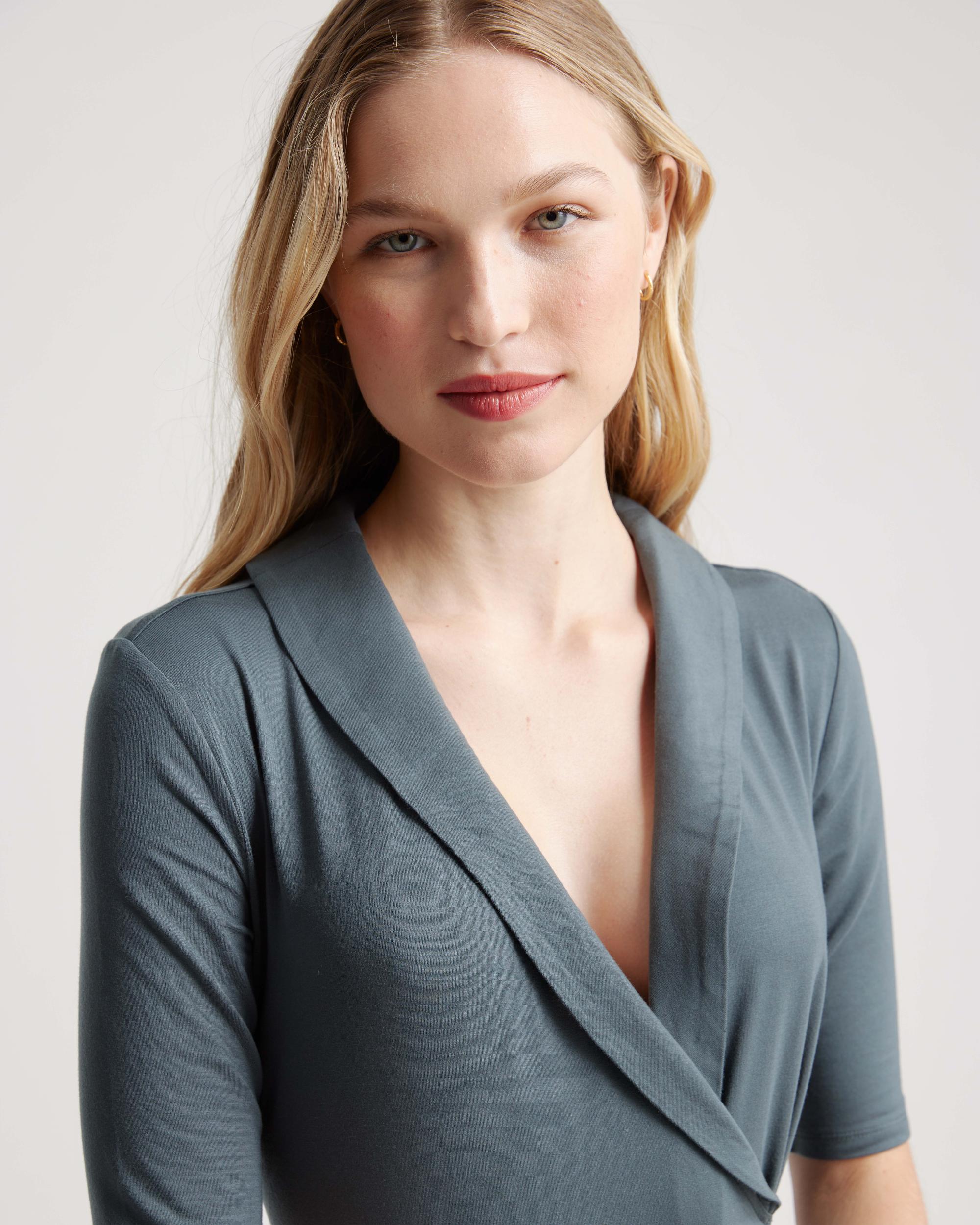 Quince | Women's Tencel Jersey Midi Wrap Dress Size XL Product Image