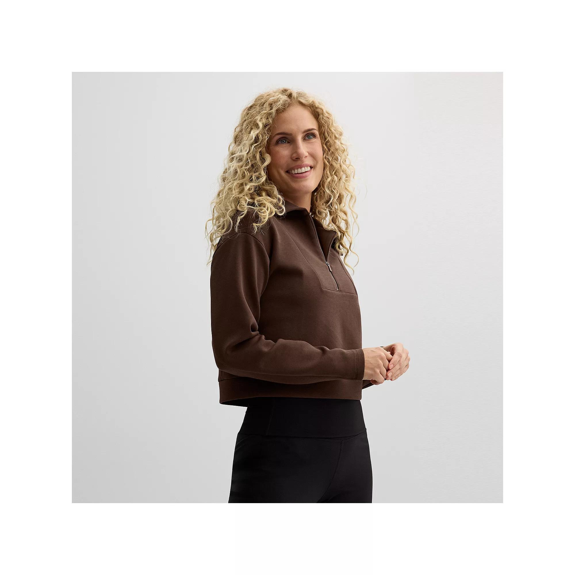 Women's Tek Gear® Ultracomfort Half Zip Pullover, Size: XL, Birk Brown Product Image