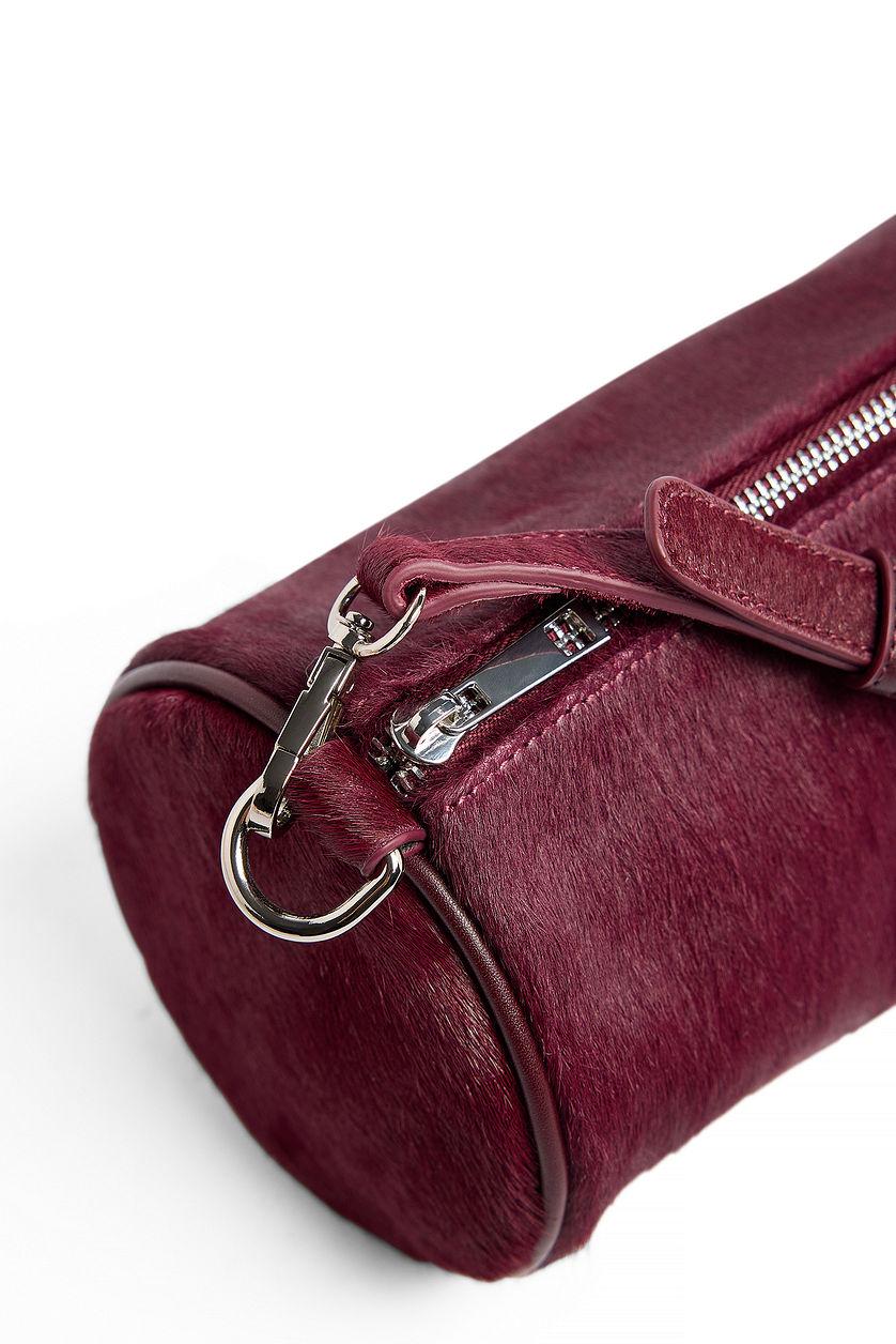 Leather Cylinder Shoulder Bag Black Product Image