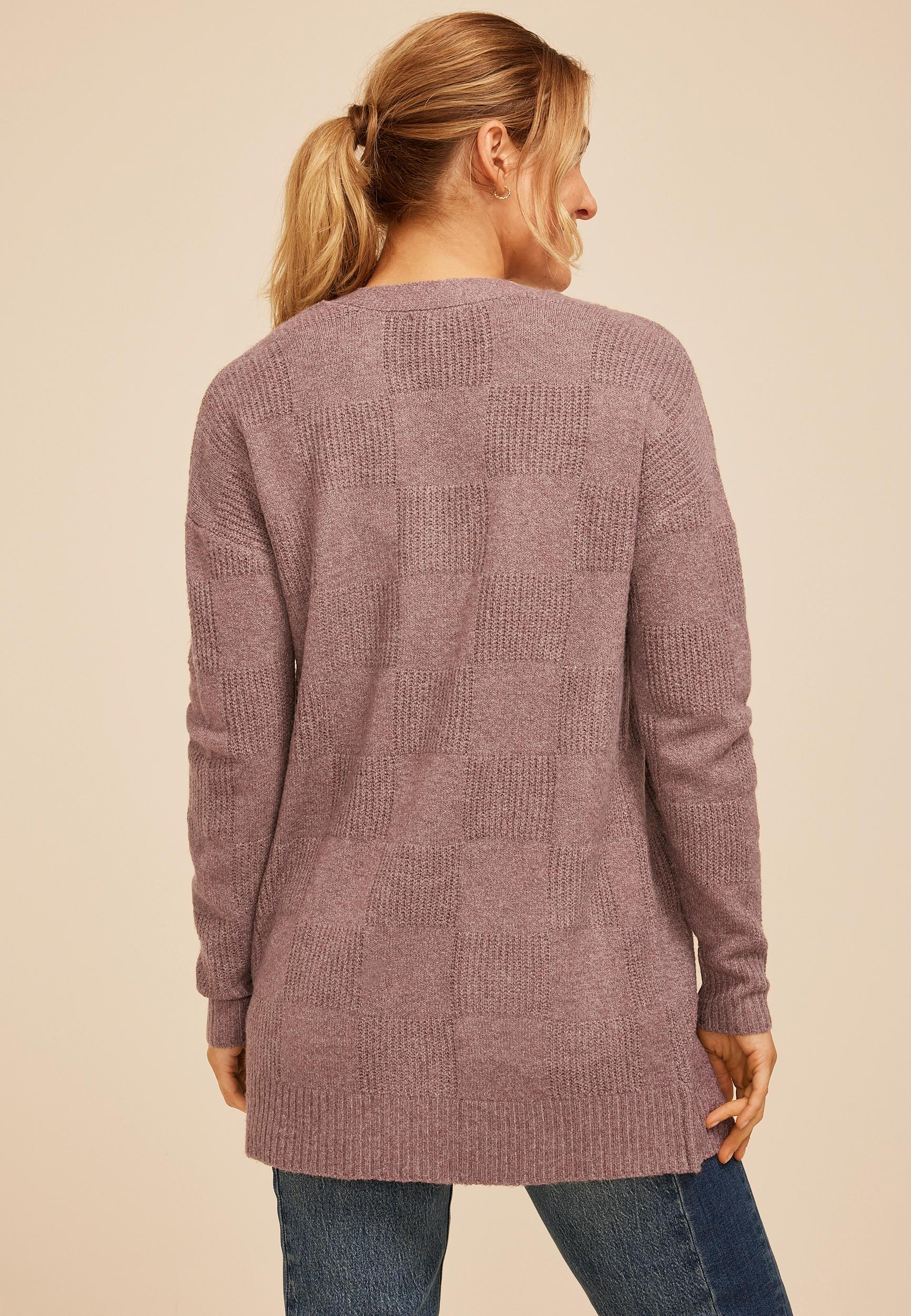 90s Checkered Open Front Cardigan Product Image