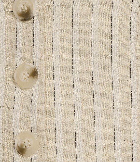 Lucy Paris Rowena Pinstripe V-Neck Sleeveless Button Front Vest Product Image