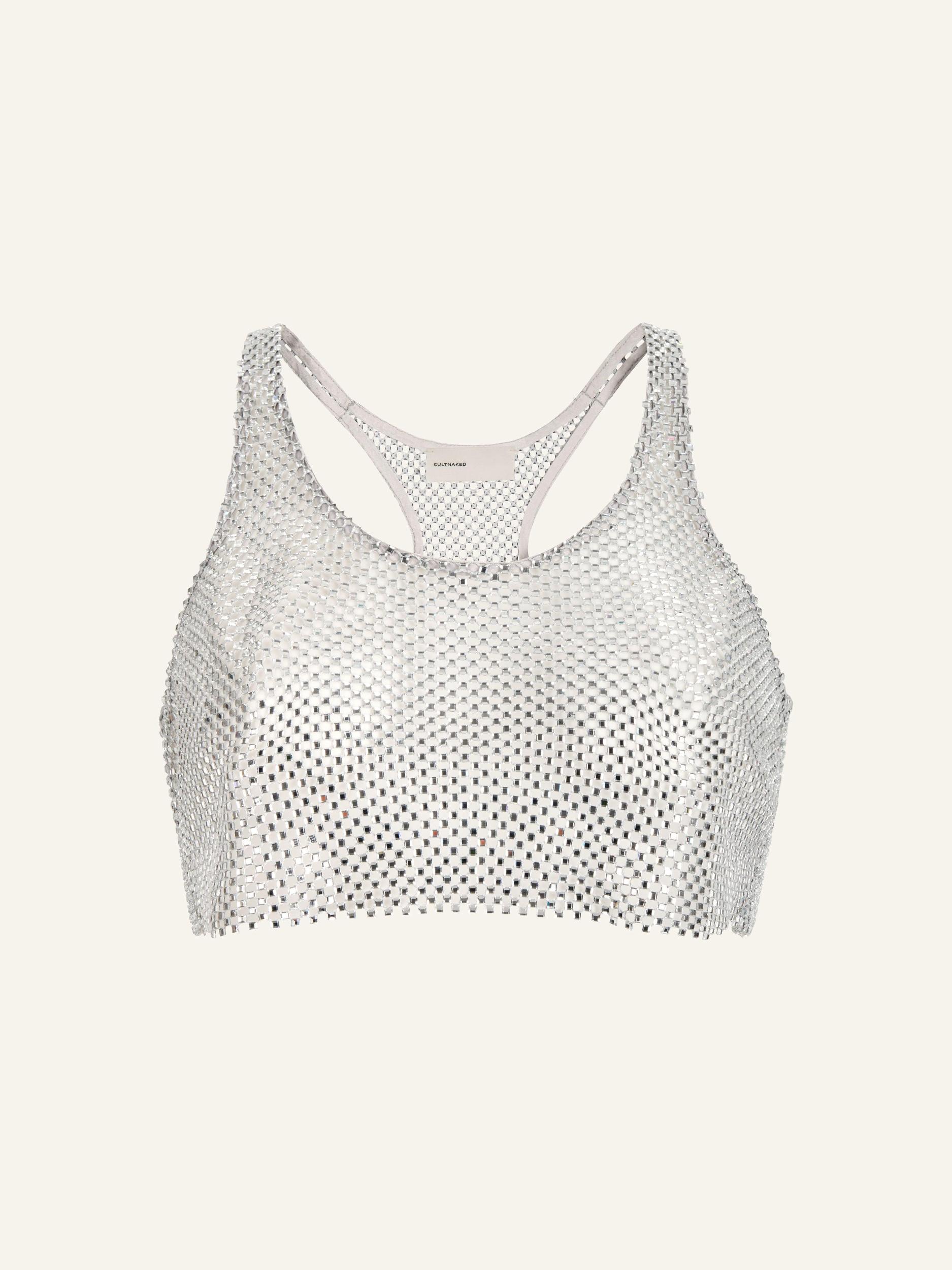 Stardust crop top in Silver Product Image