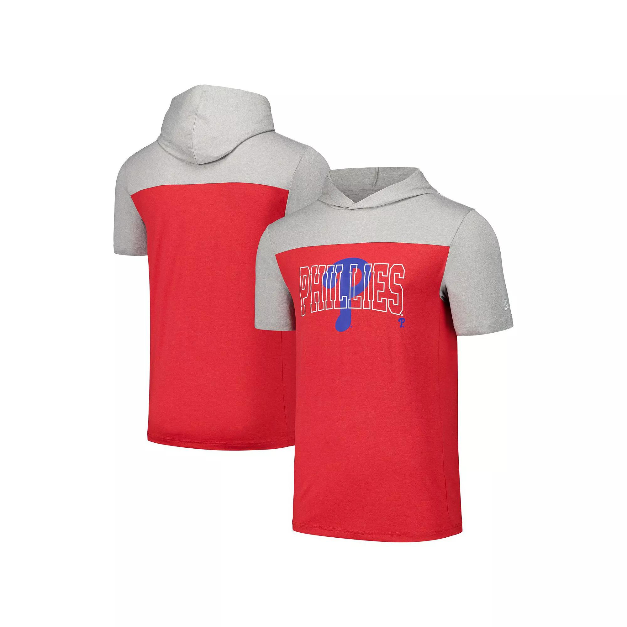 Men's New Era Red Philadelphia Phillies Active Brushed Hoodie T-Shirt, Size: XL Product Image