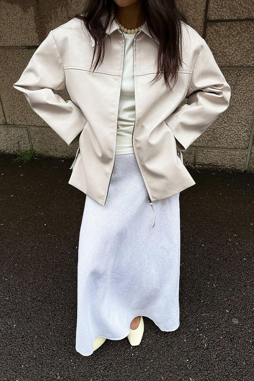 Zip Detail Shiny Pu Jacket Product Image