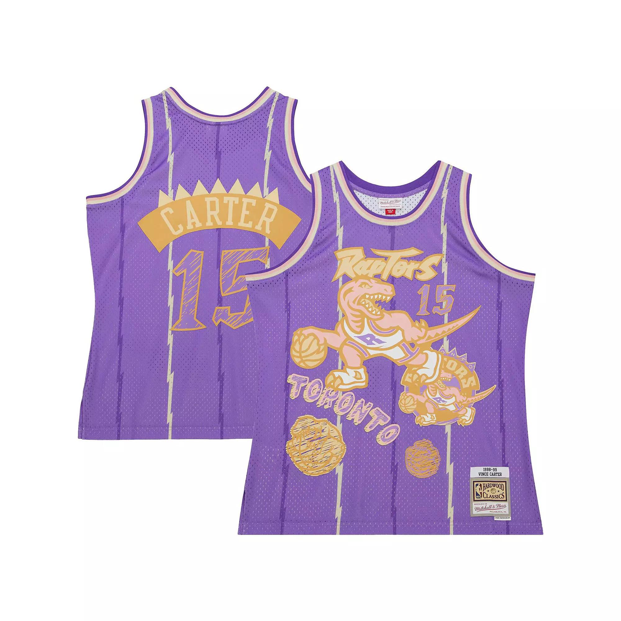 Men's Mitchell & Ness Vince Carter Purple Toronto Raptors Swingman Sidewalk Sketch Jersey, Size: Small, Rpt Purple Product Image