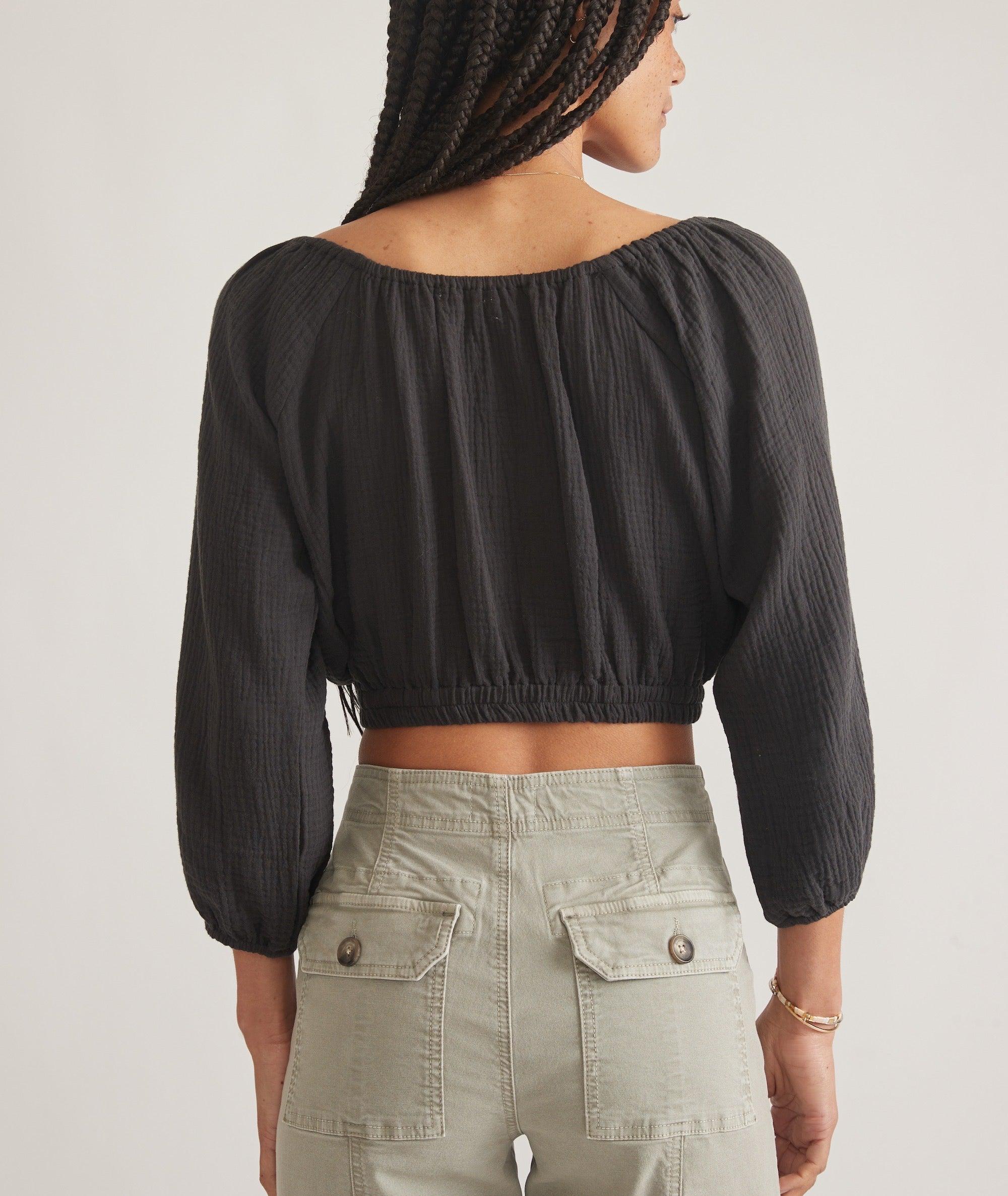 Tiana Double Cloth Cropped Blouse Product Image