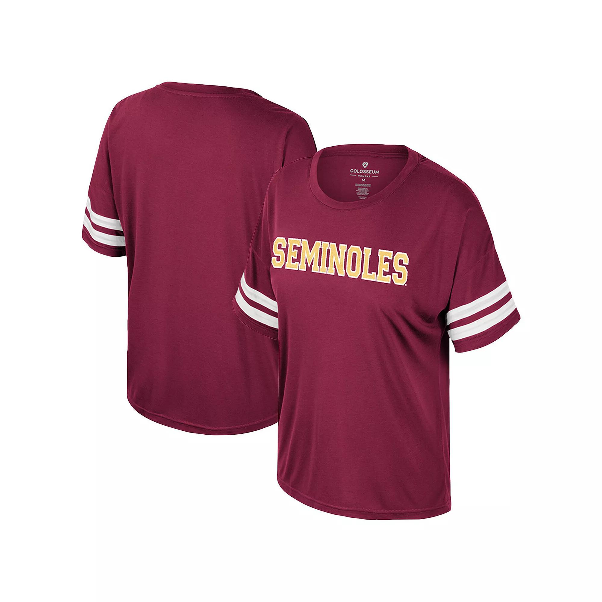 Women's Colosseum  Garnet Florida State Seminoles Treasure Oversized Sequin T-Shirt, Size: Small, Red Product Image