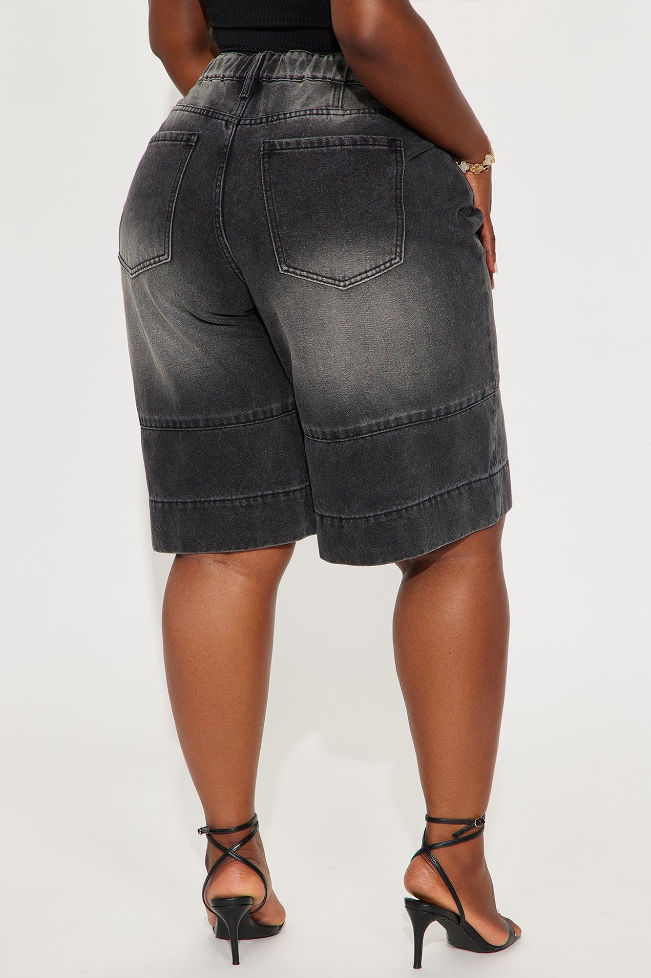 Keeping It Cool Denim Jorts - Black Wash Female Product Image