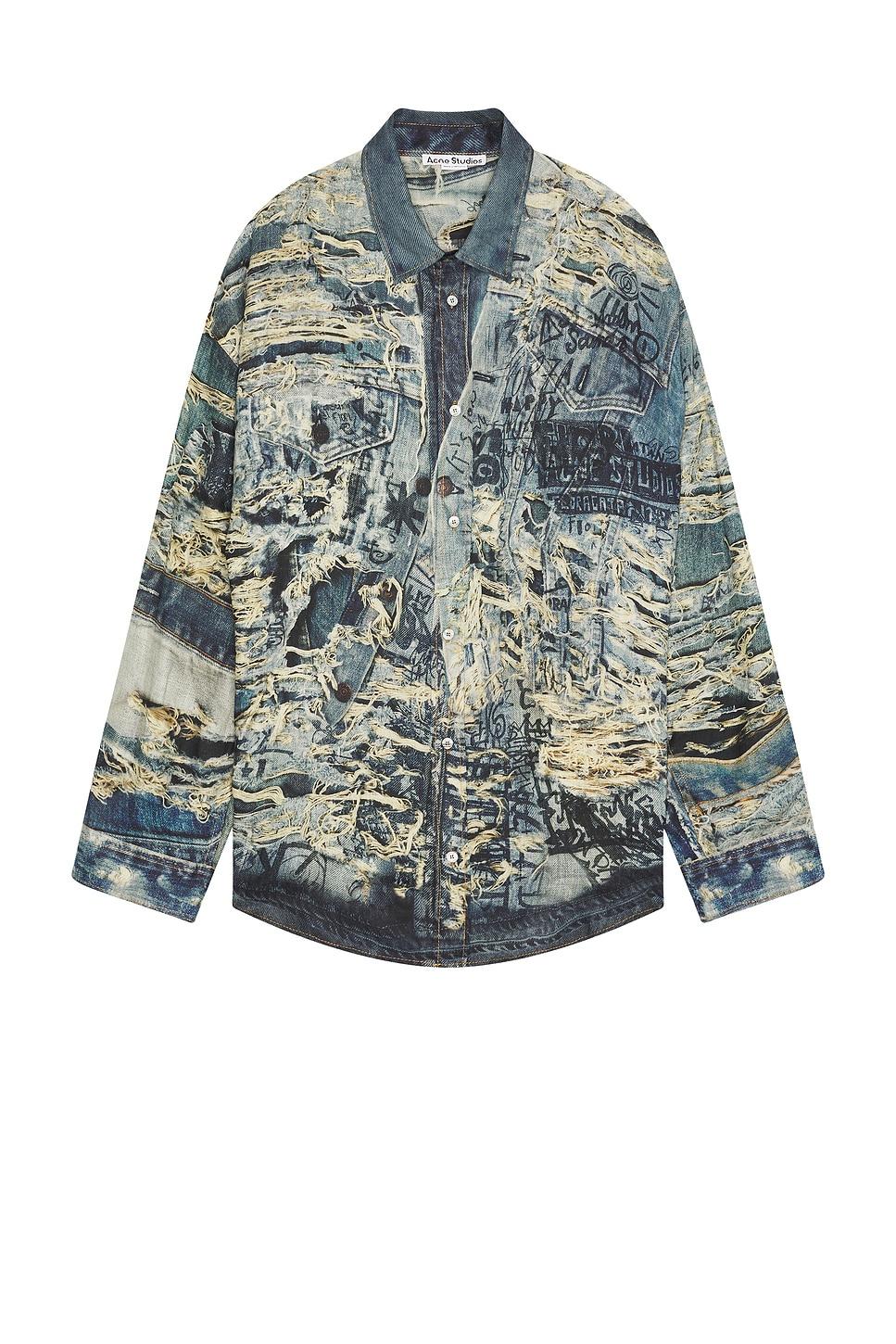 Torn Scribble Trompe L'oeil Long Sleeve Shirt Product Image