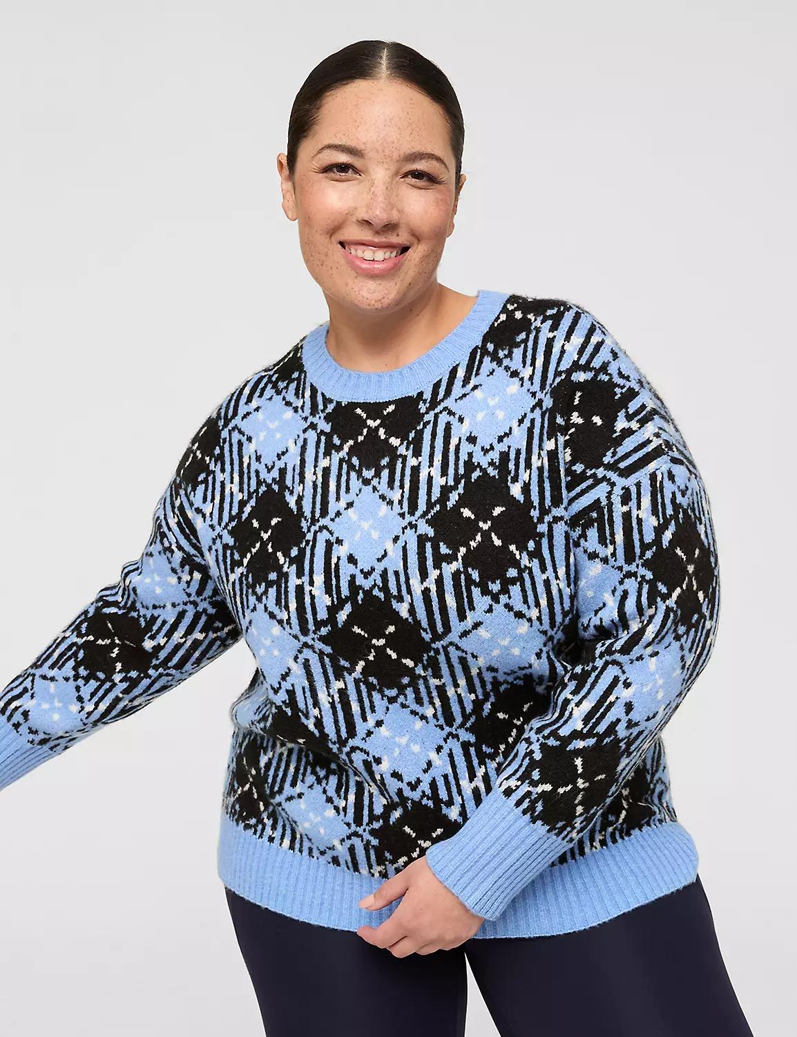 Plaid Jacquard Sweater Product Image