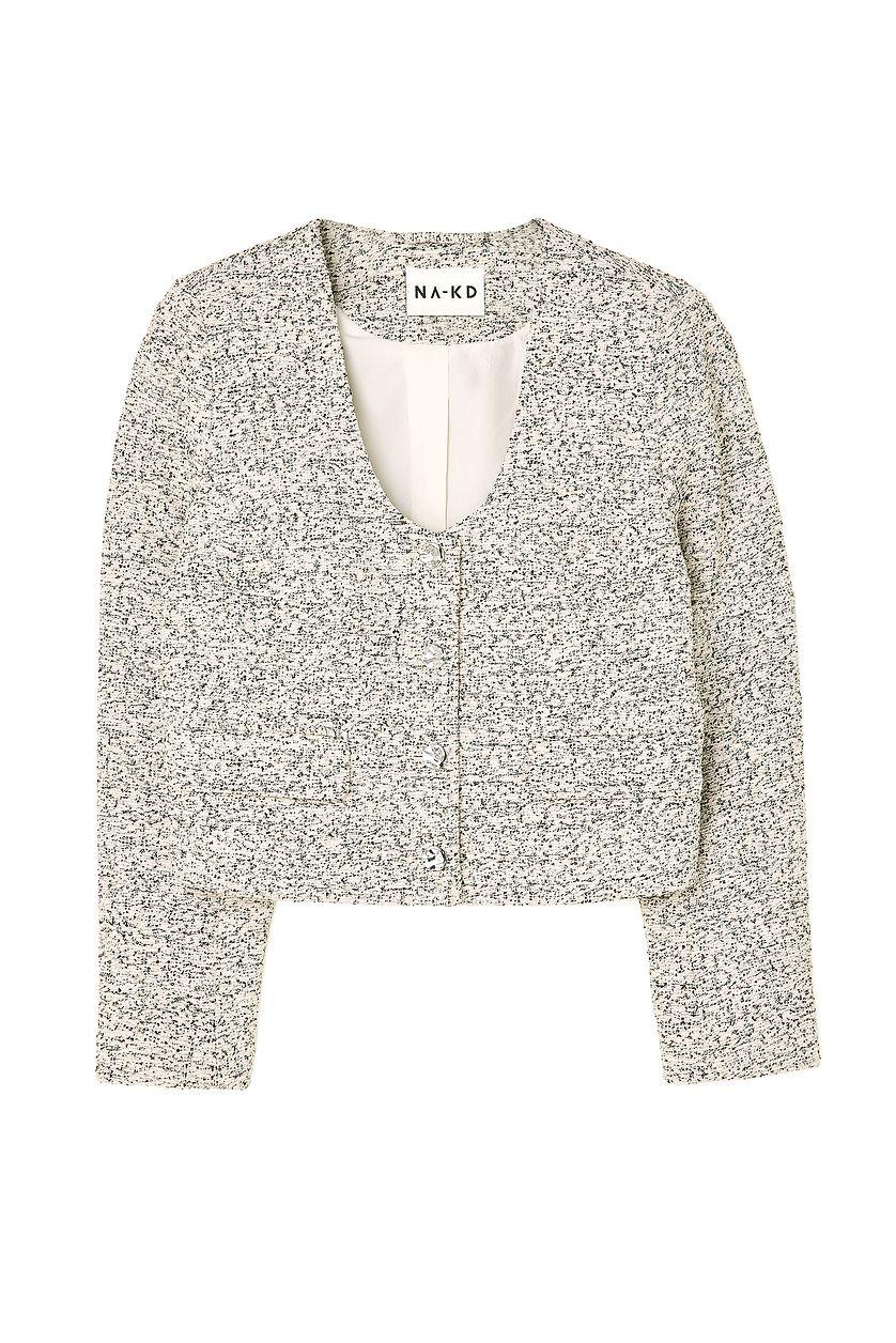 Buttoned U-Neck Blazer Product Image