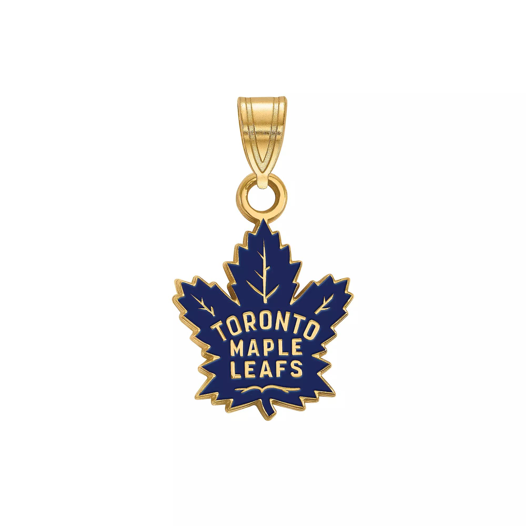 LogoArt Toronto Maple Leafs Sterling Silver Small Enamel Pendant, Womens, Gold Over Sterling Product Image