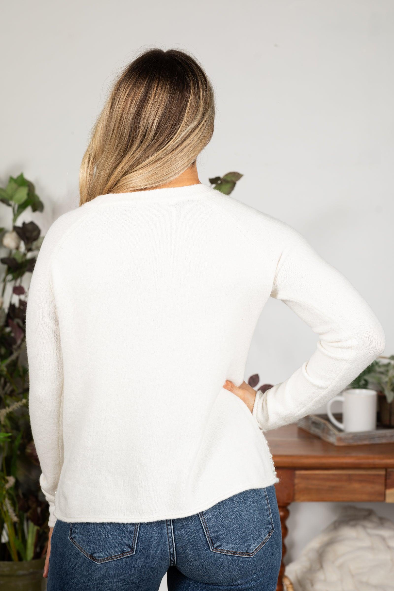 Ivory Pearl Detail Sweater Product Image