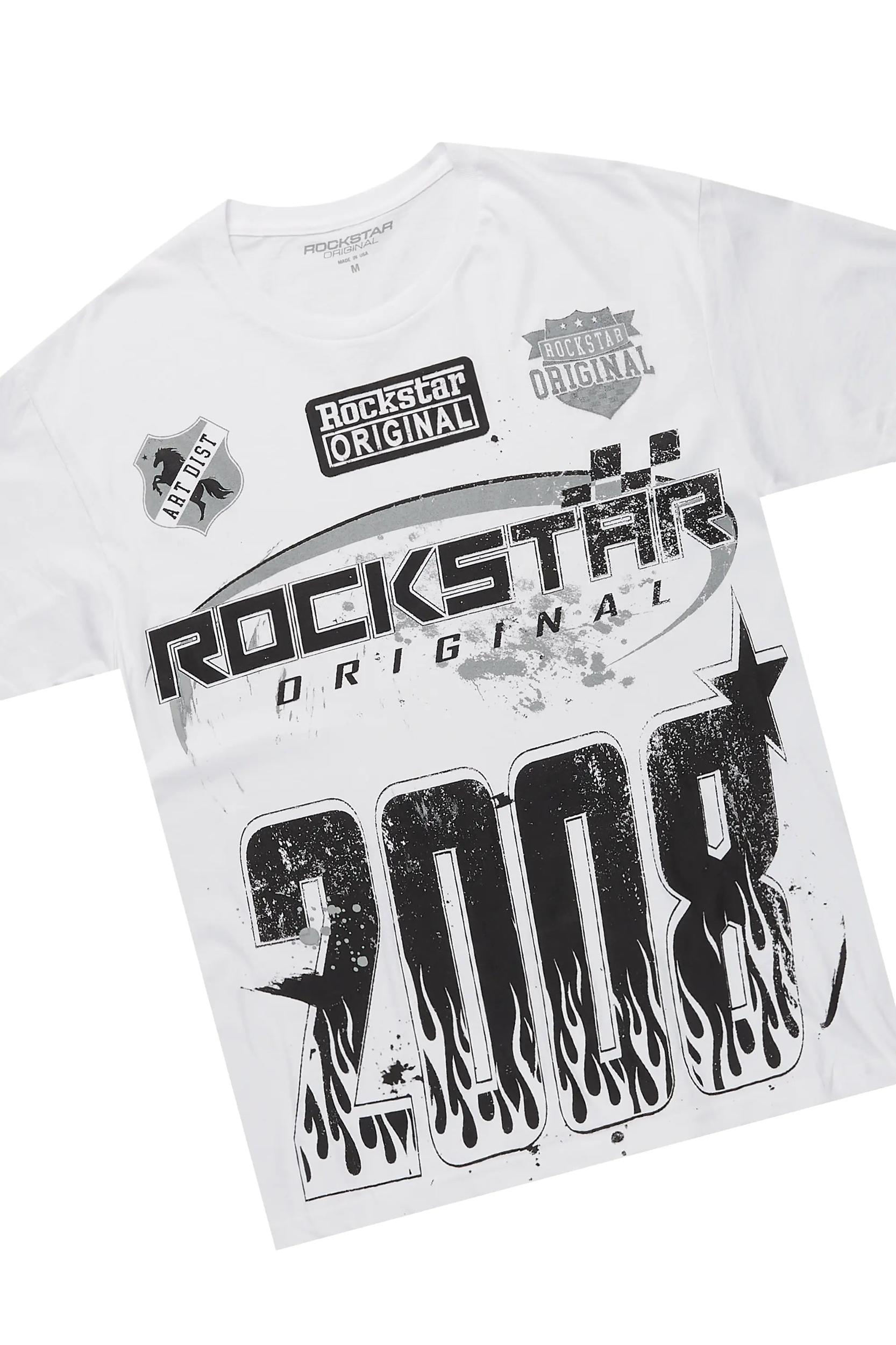 Esha White/Grey T-Shirt Short Set Female Product Image