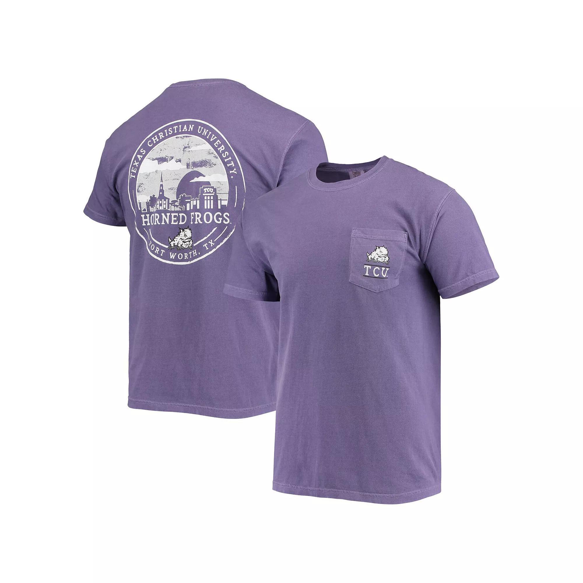 Men's Purple TCU Horned Frogs Circle Campus Scene T-Shirt, Size: Large Product Image