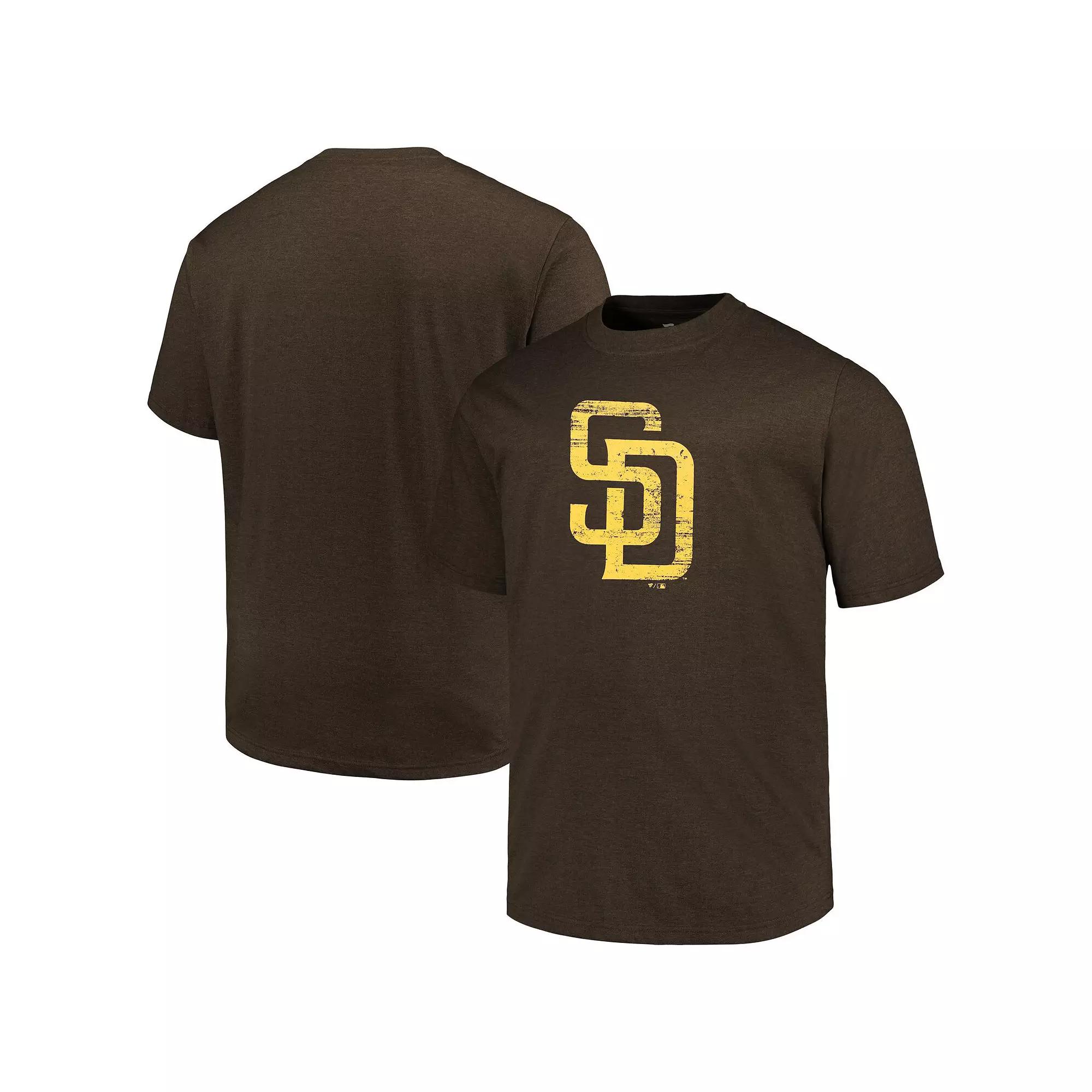 Men's Profile Heather Brown San Diego Padres Big & Tall Weathered Logo T-Shirt,  Product Image