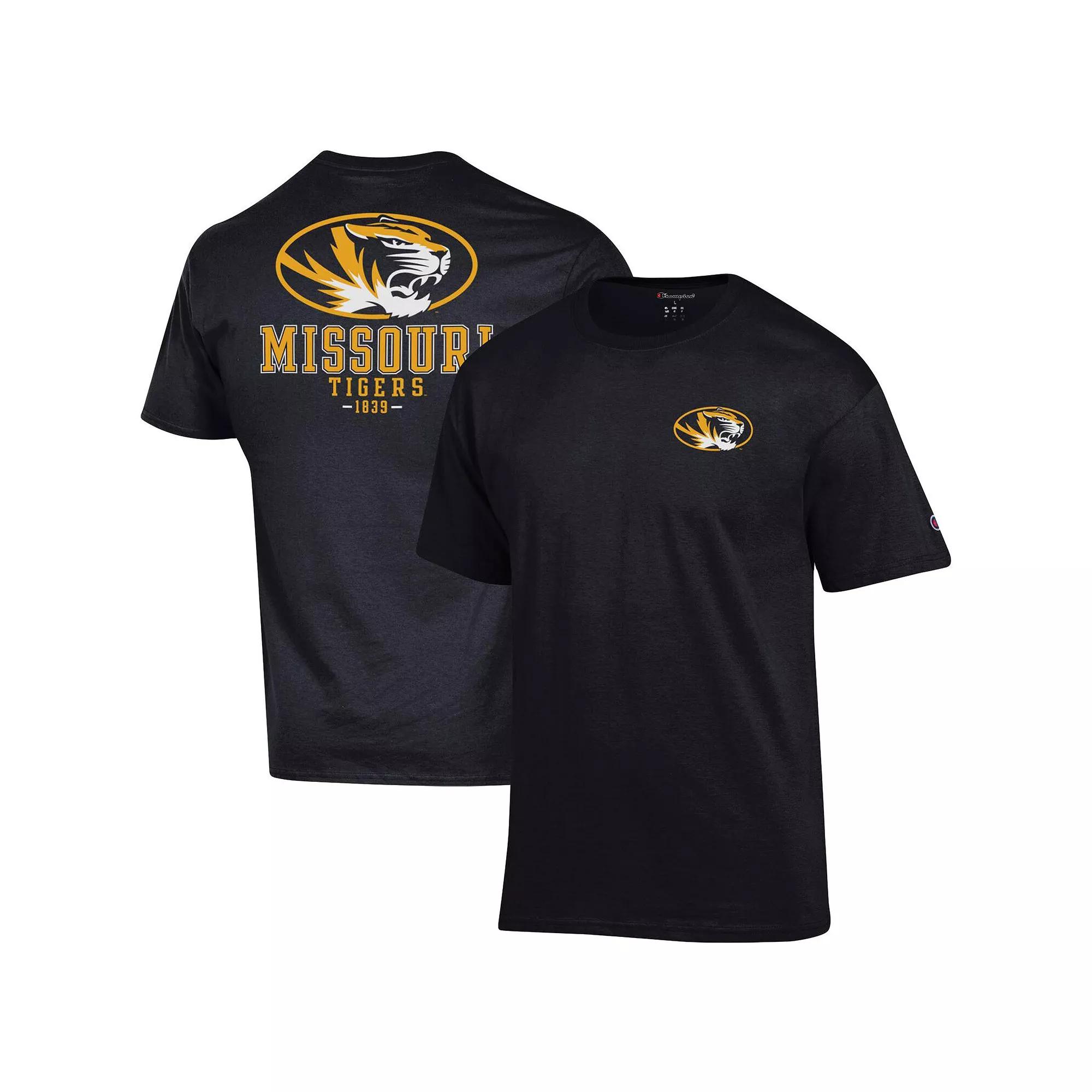 Men's Champion Black Missouri Tigers Stack 2-Hit T-Shirt, Size: Small Product Image