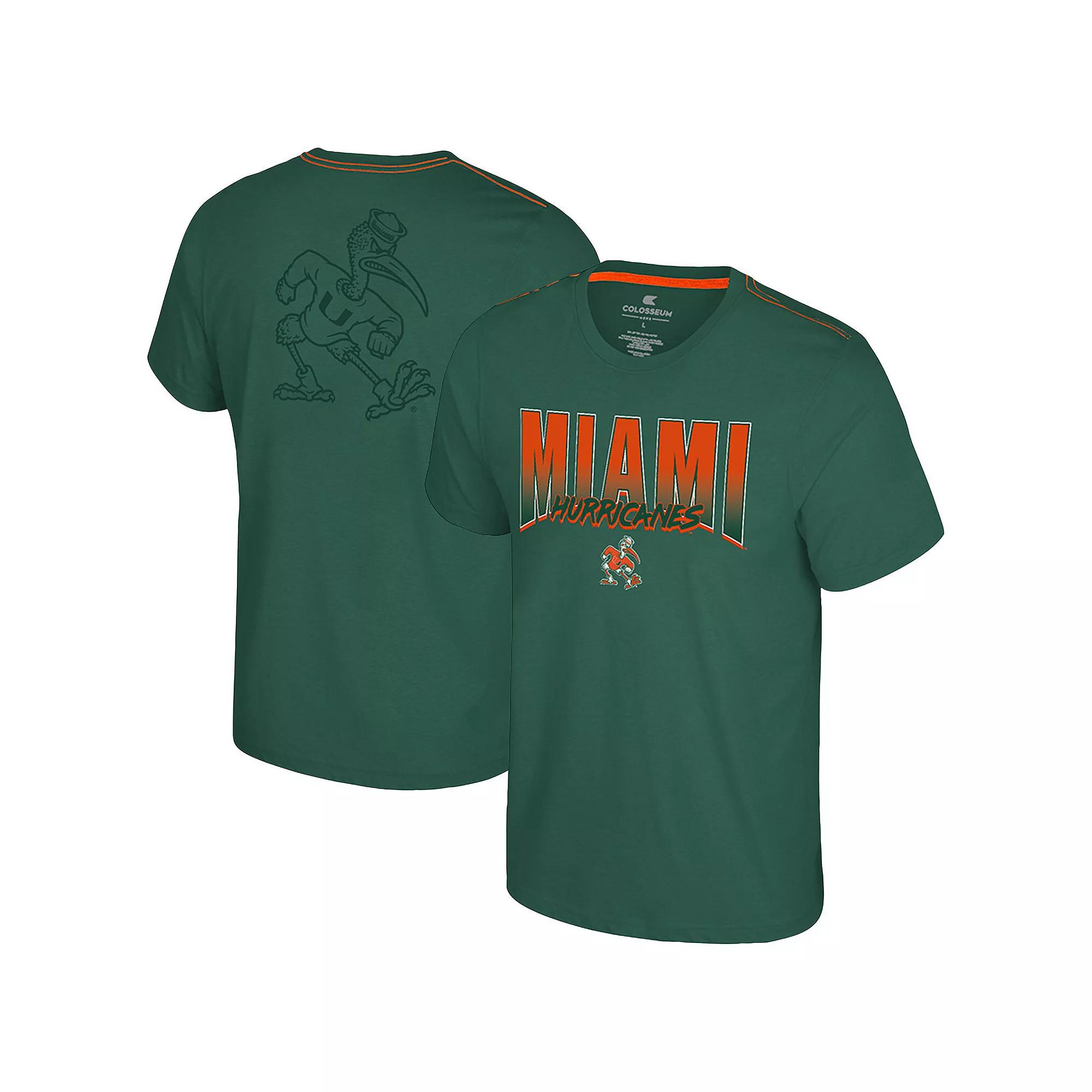Men's Colosseum Green Miami Hurricanes Dual Logo T-Shirt, Size: Large Product Image