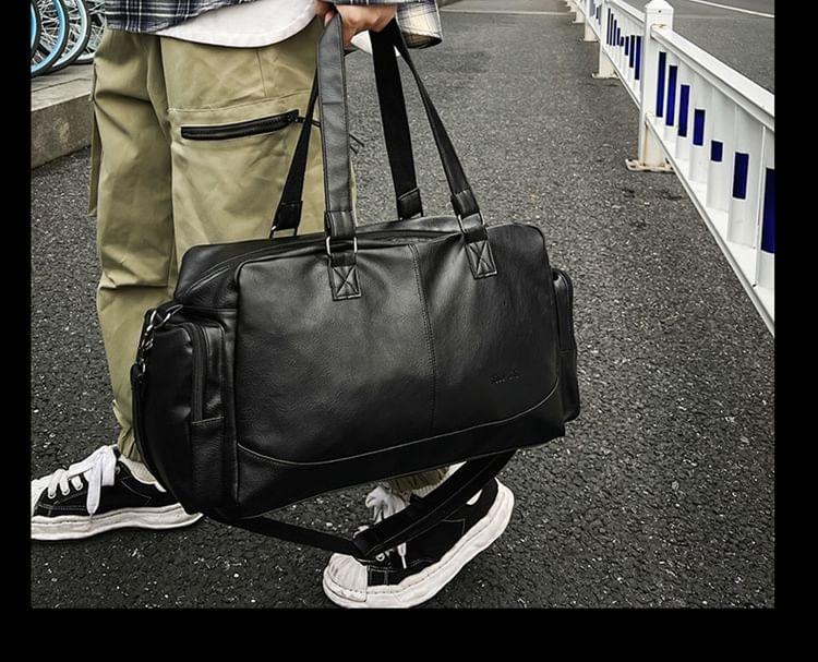 Faux Leather Duffle Bag Product Image