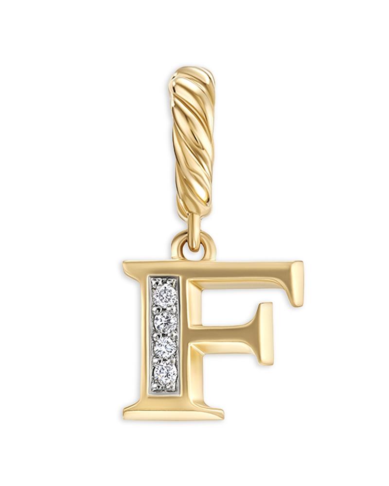 Womens Pav Initial Pendant in 18K Yellow Gold Product Image