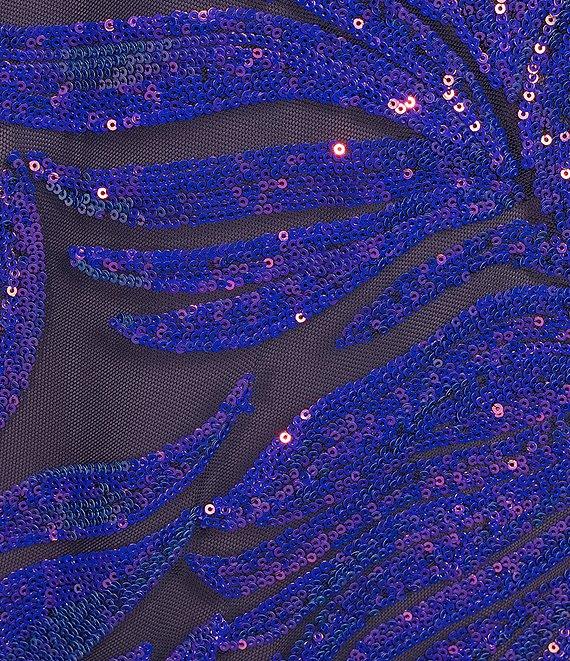 R & M Richards Plus Size 2 Tone Rainbow Sequin Sheath Dress Product Image