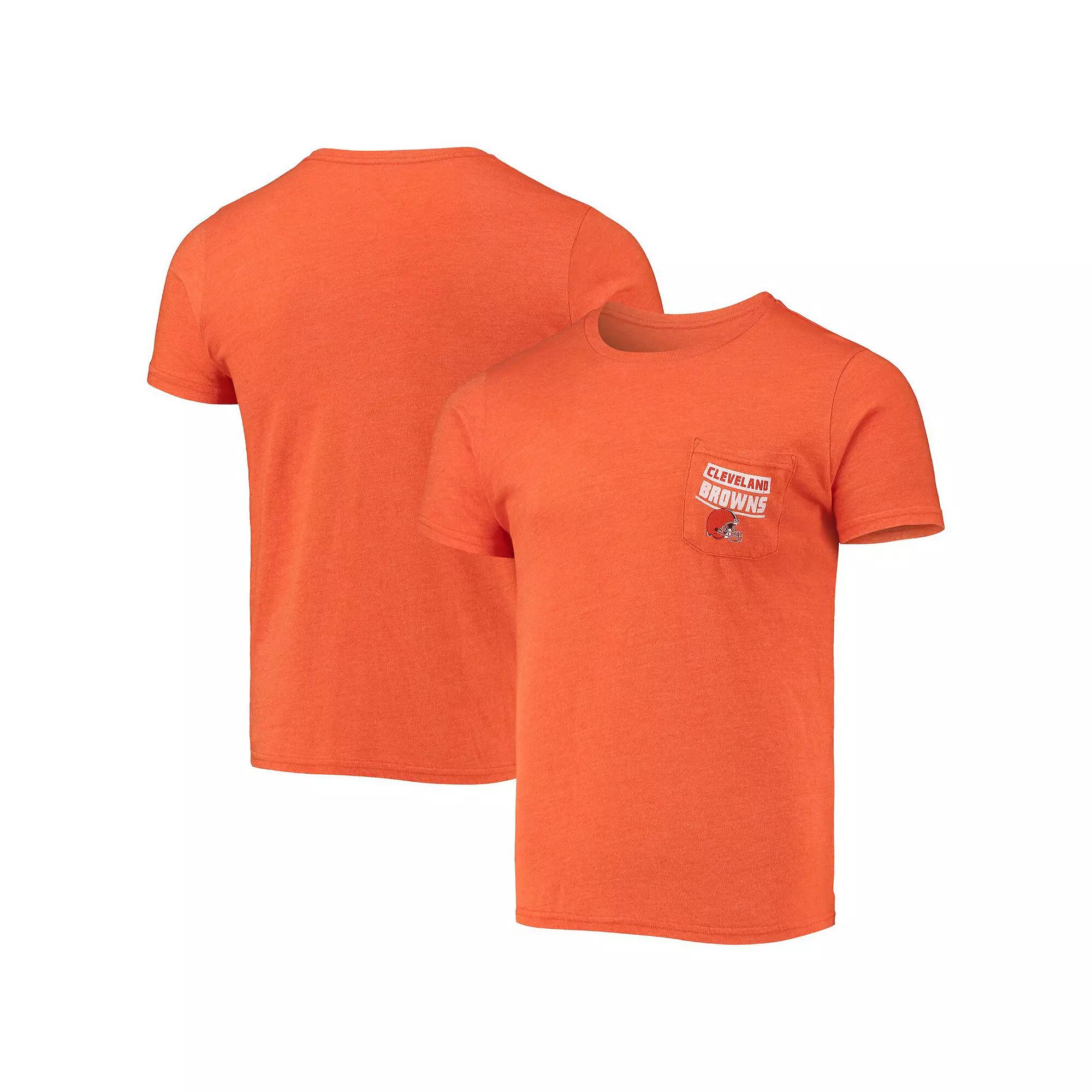 Men's Fanatics Branded Heathered Orange Cleveland Browns Field Goal Pocket Tri-Blend T-Shirt, Size: XL Product Image