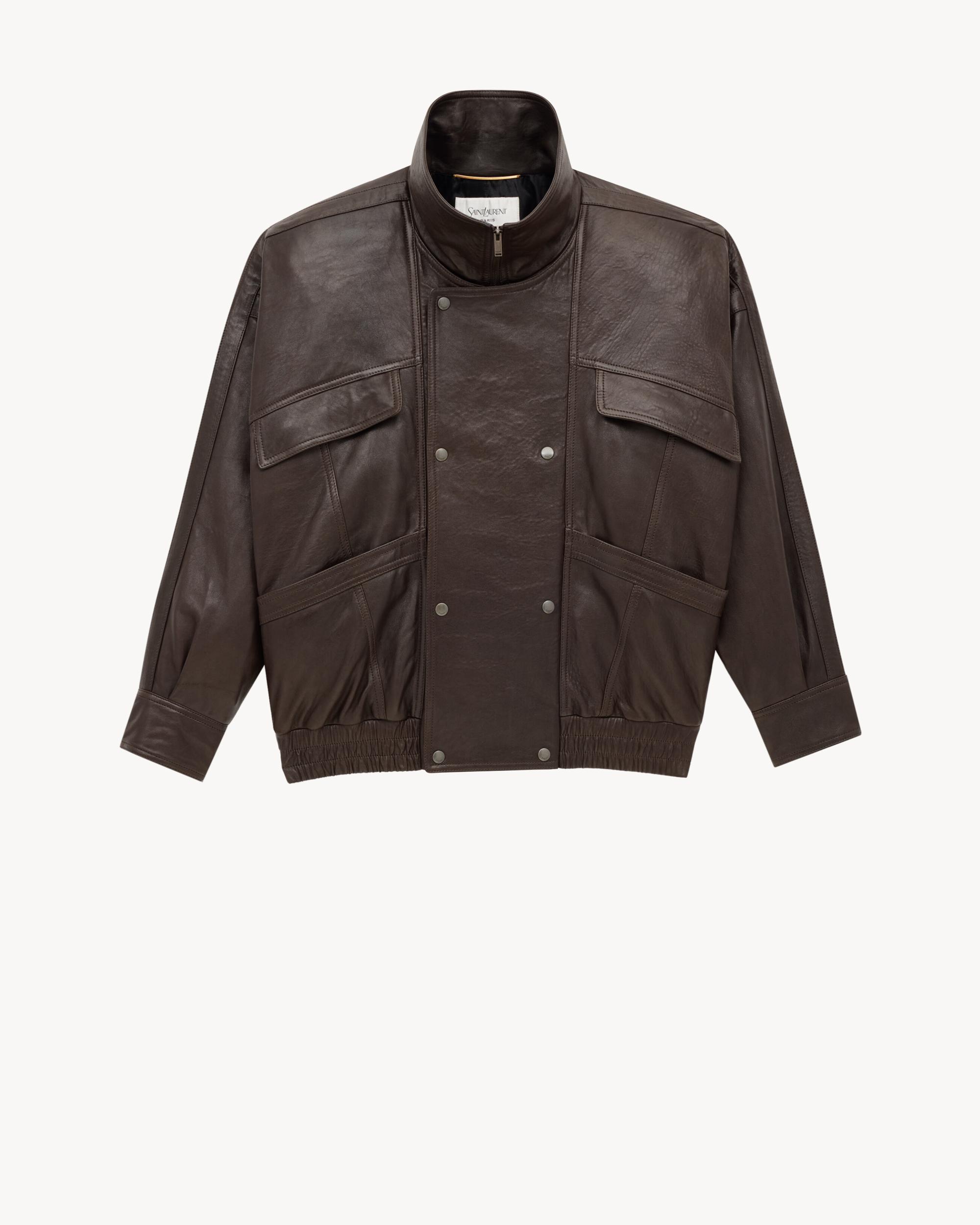bomber jacket in bubbled lambskin Product Image