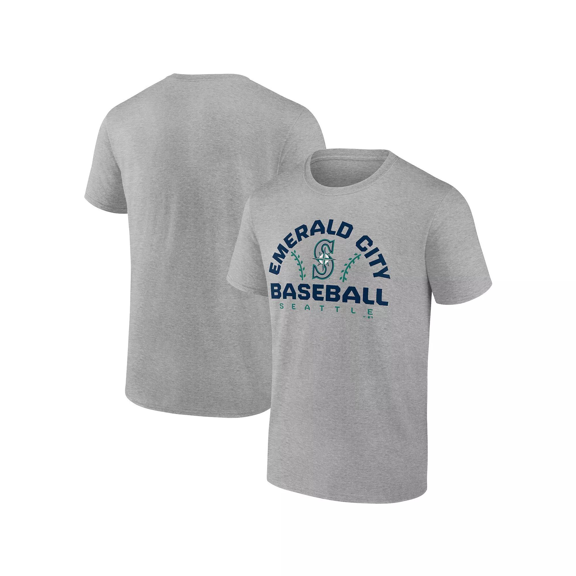 Men's Fanatics Branded Heathered Gray Seattle Mariners Iconic Go for Two T-Shirt, Size: Large, Grey Product Image