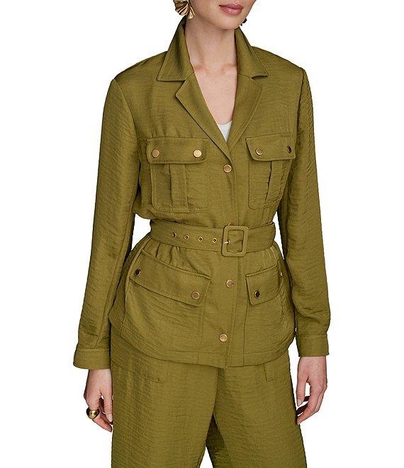 Donna Karan Ripple Twill Wide Leg Paper Bag Waist Pants Product Image