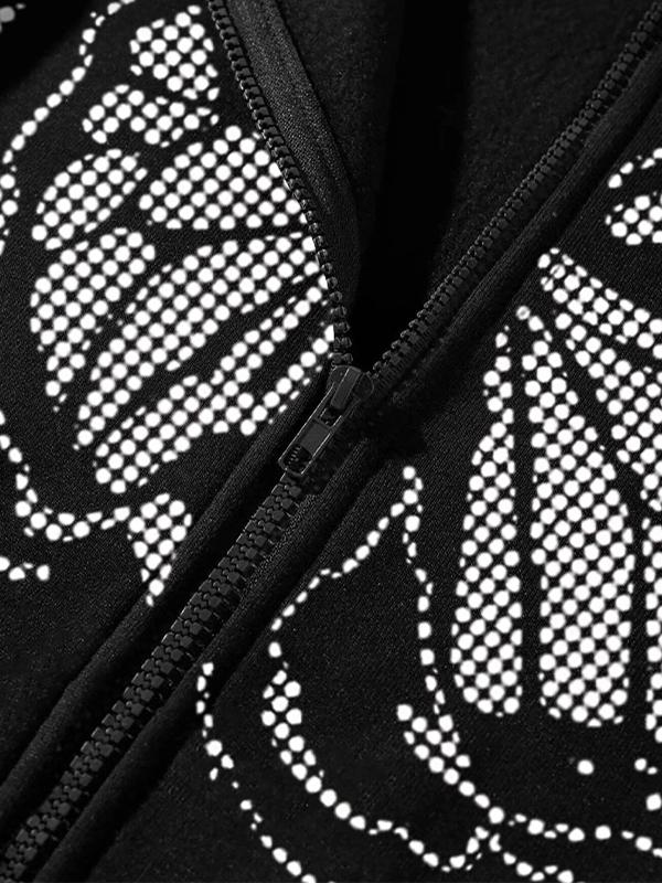 Butterfly Pixel Print Oversized Hoodie Product Image