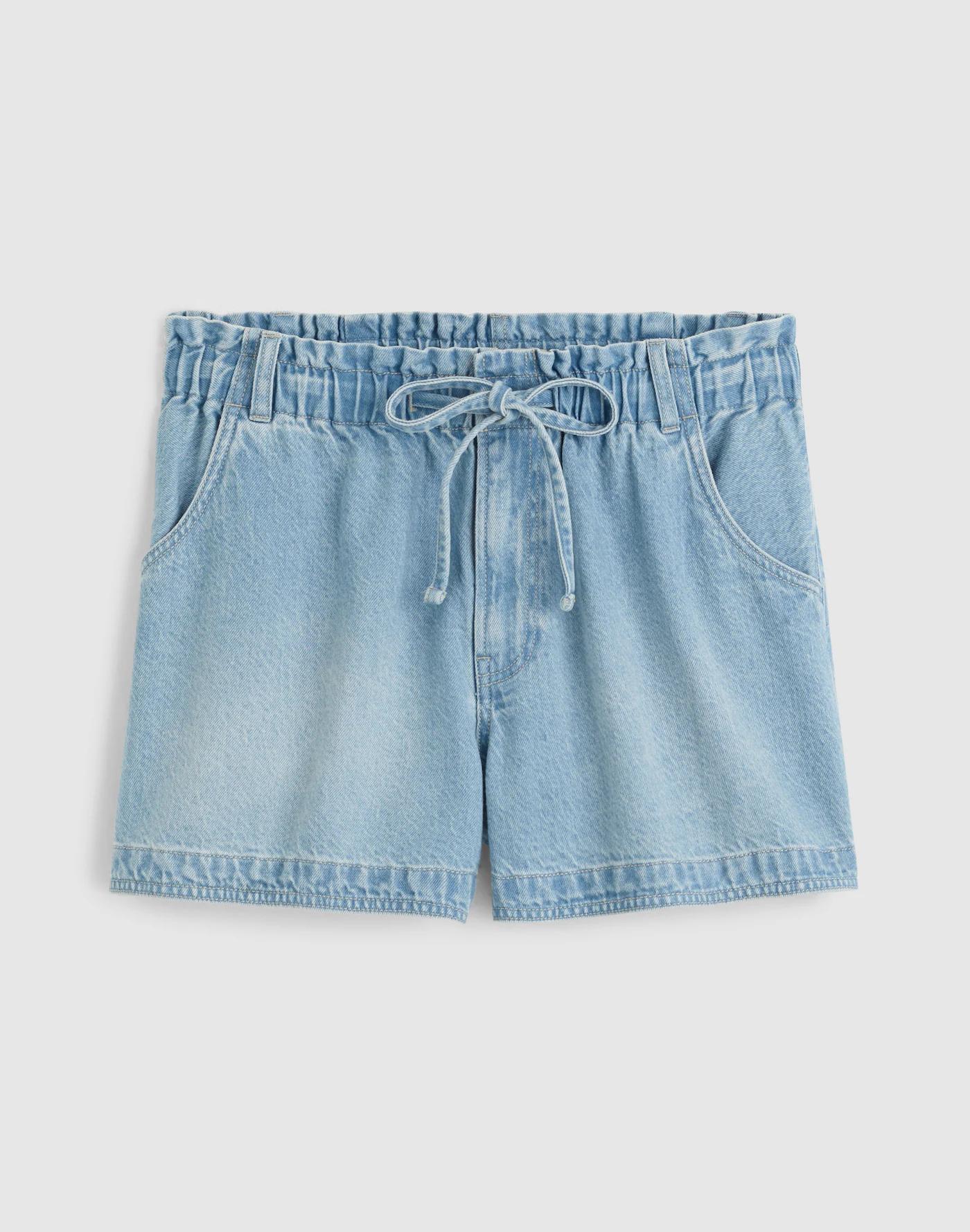 Tie-Waist Denim Shorts Product Image