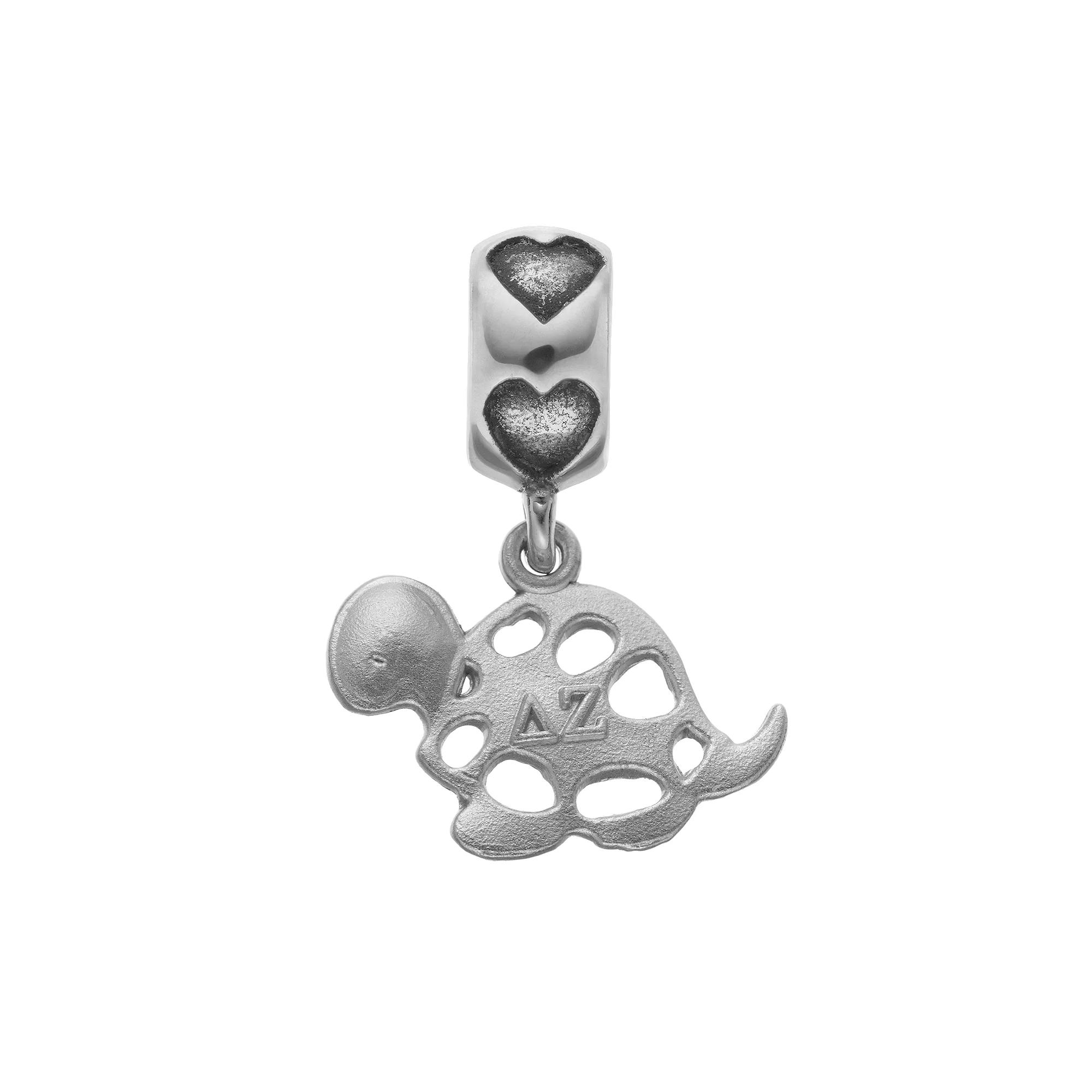 LogoArt Sterling Silver Delta Zeta Sorority Turtle Charm, Women's, Grey Product Image