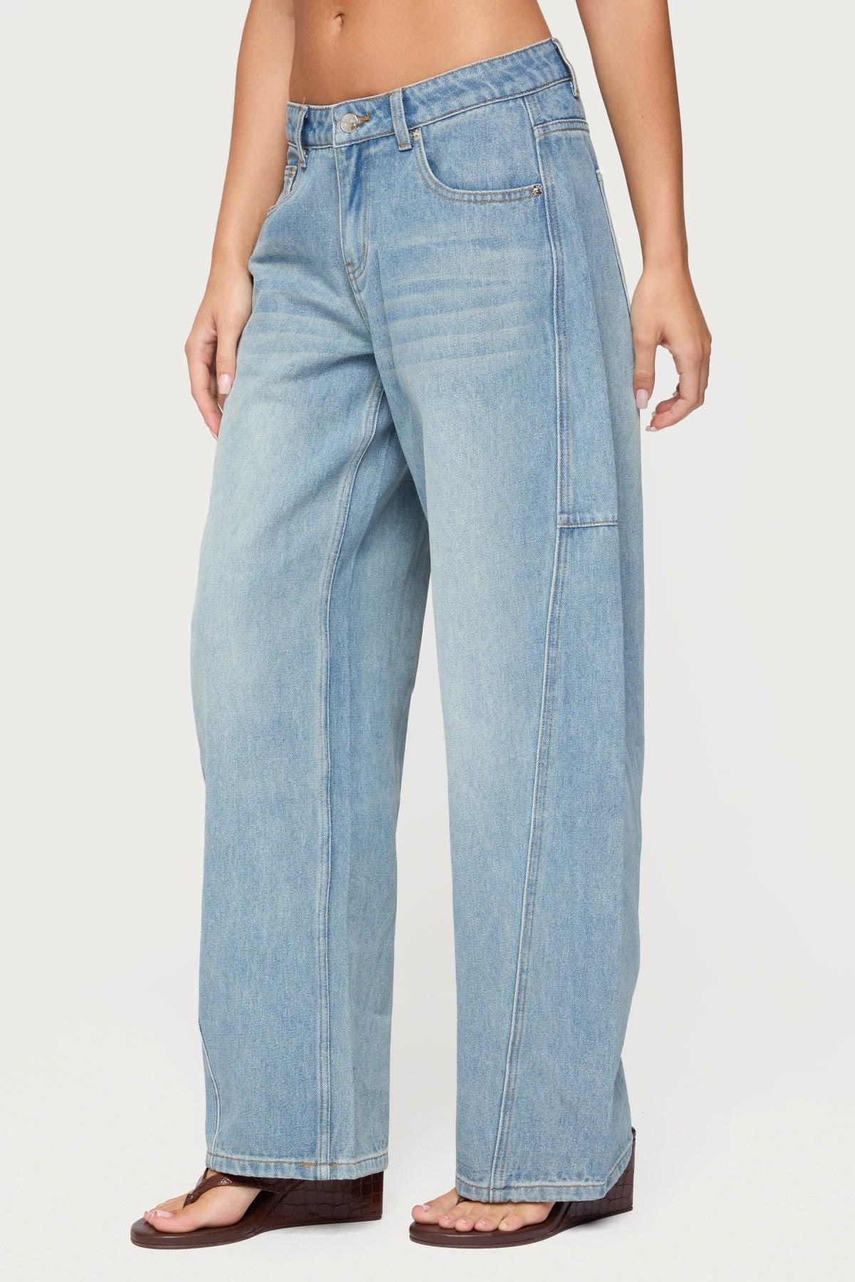 Korie Low Rise Barrel Leg Jeans Product Image
