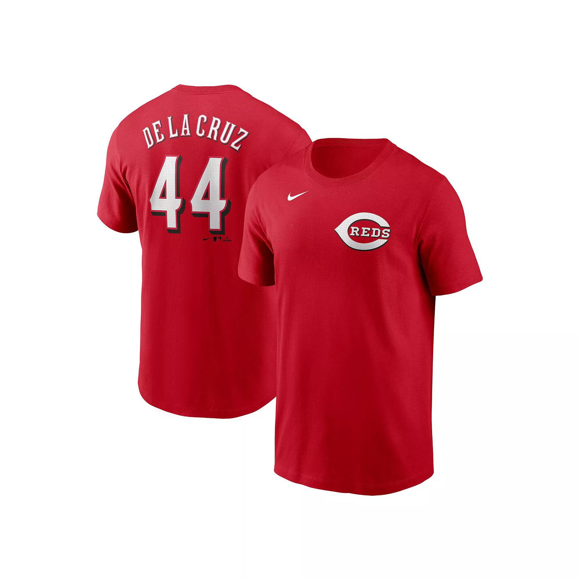 Men's Nike Elly De La Cruz Red Cincinnati Reds Fuse Name & Number T-Shirt,  Product Image