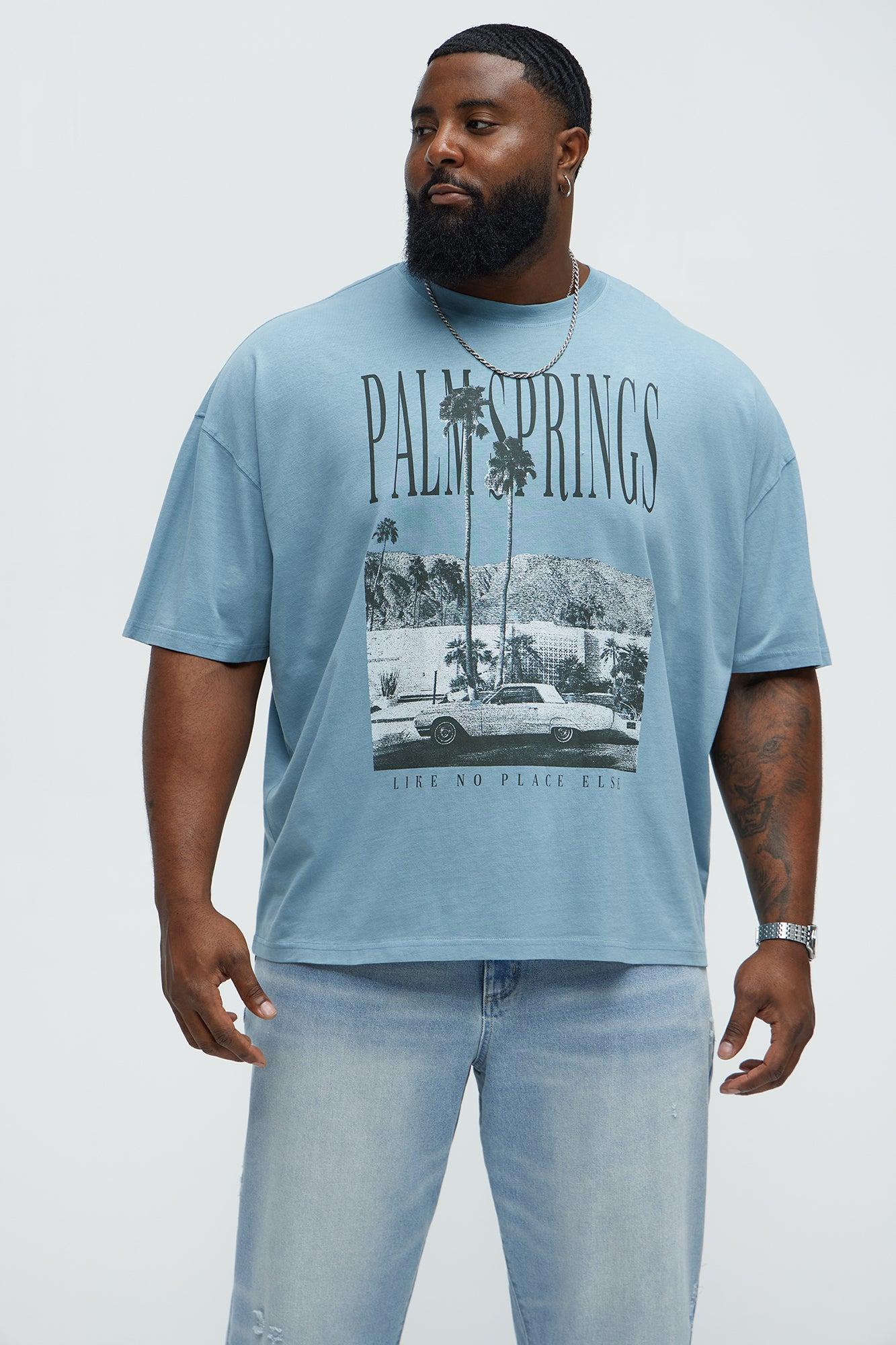 Palm Springs Oversized Short Sleeve Tee - Light Blue Product Image