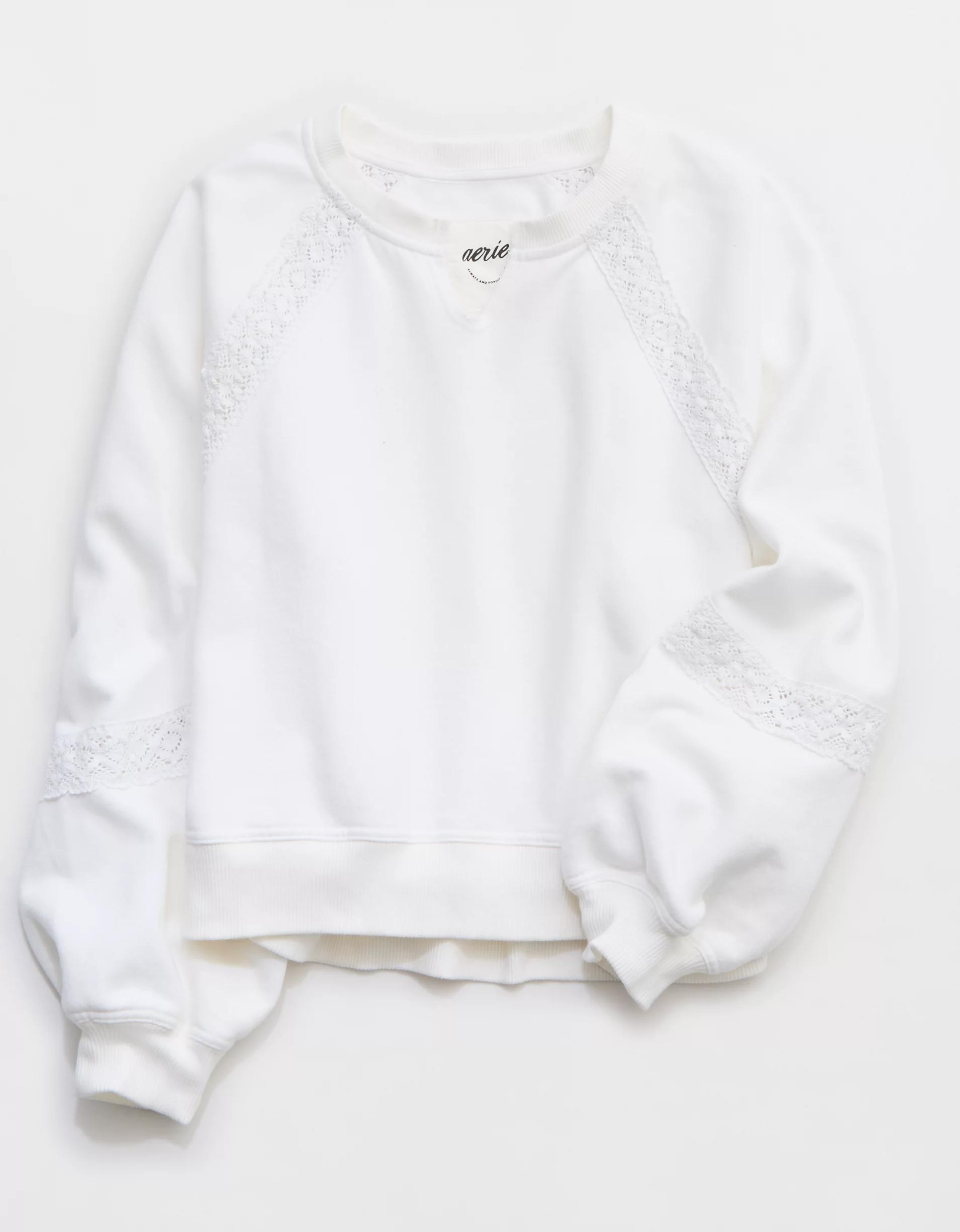 Aerie Hey Crochet Sweatshirt Product Image