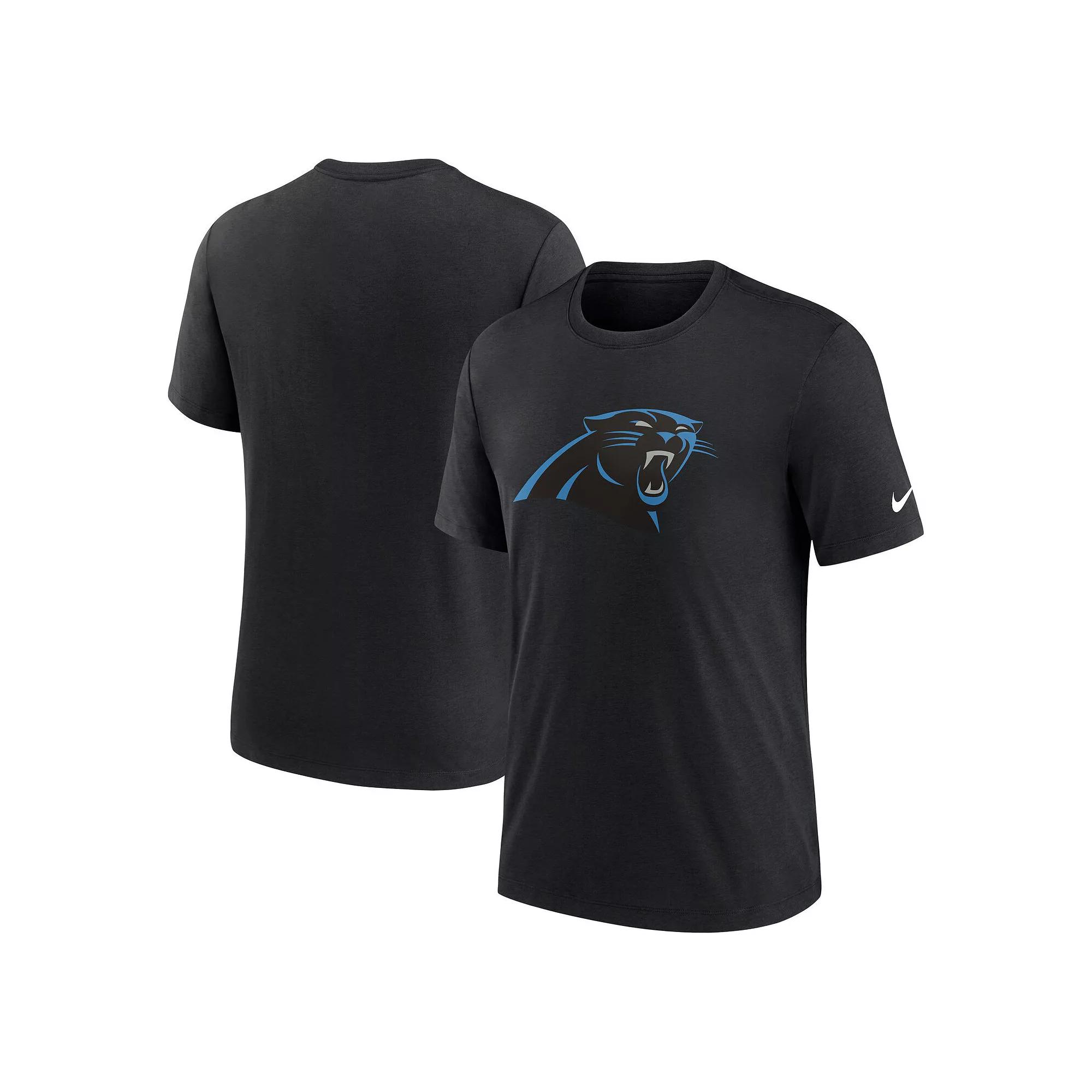 Men's Nike Black Carolina Panthers Rewind Logo Tri-Blend T-Shirt,  Product Image