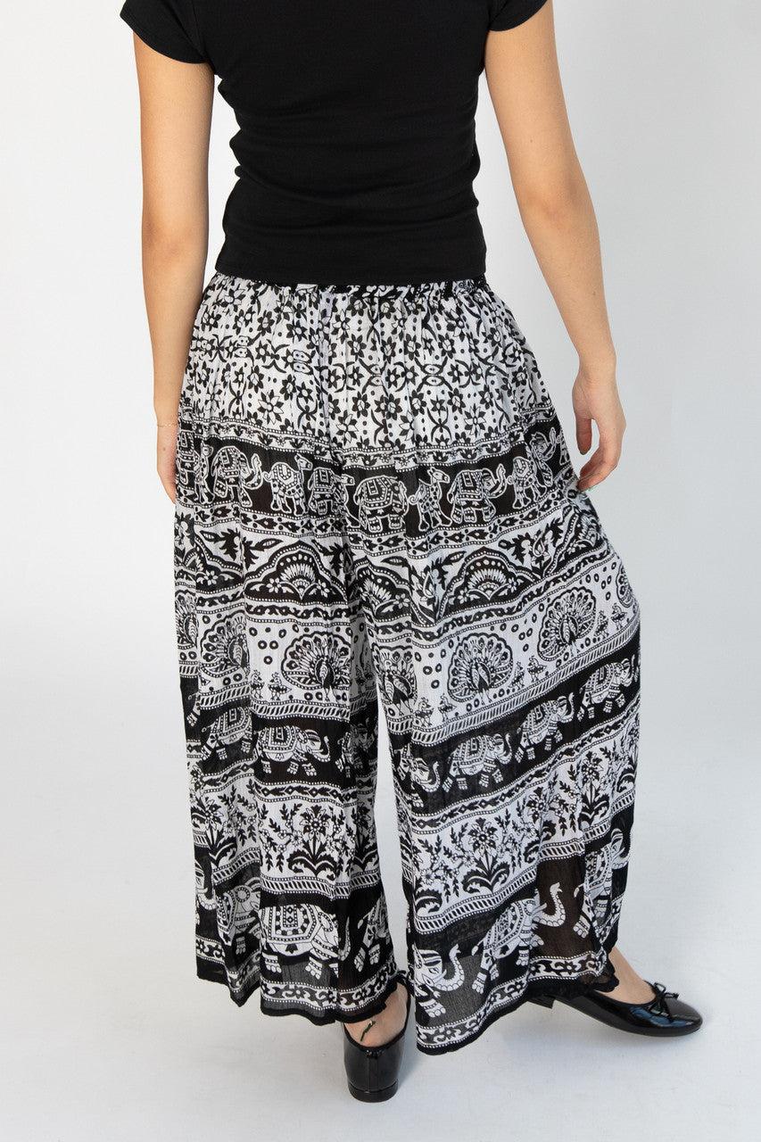 Border Print Wide Leg Pants Product Image
