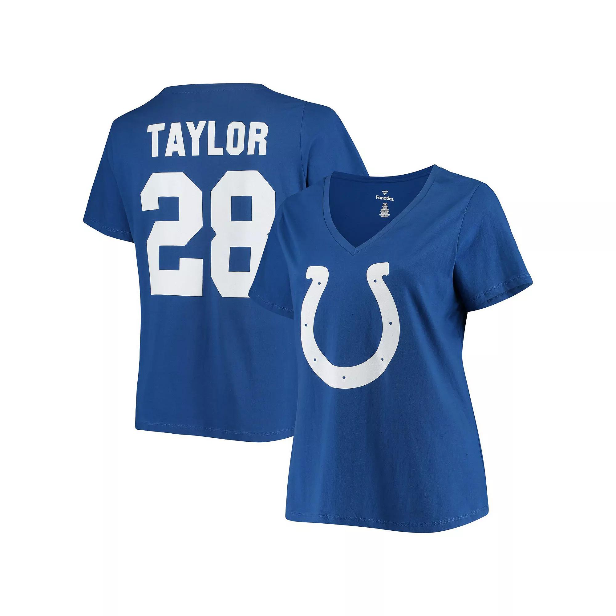 Women's Fanatics Branded Jonathan Taylor Royal Indianapolis Colts Plus Size Name & Number V-Neck T-Shirt, Size: 2XL, Blue Product Image