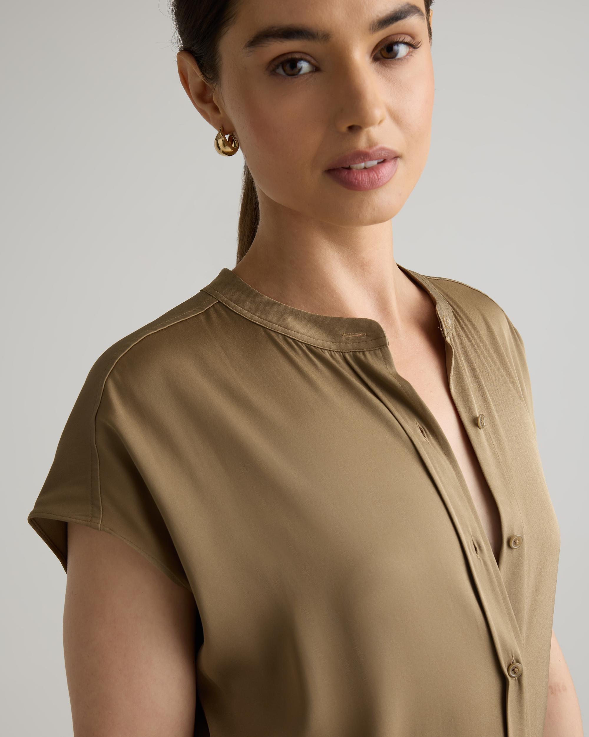 Quince | Women's Washable Stretch Silk Midi Shirt Dress Mulberry Silk Product Image