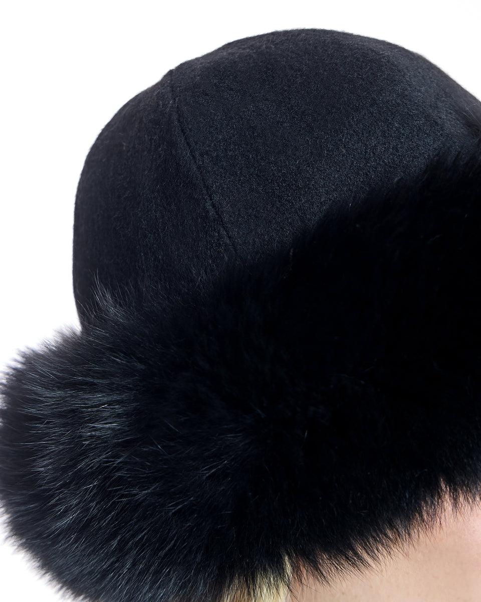 Cashmere Hat with Fox Cuff Product Image