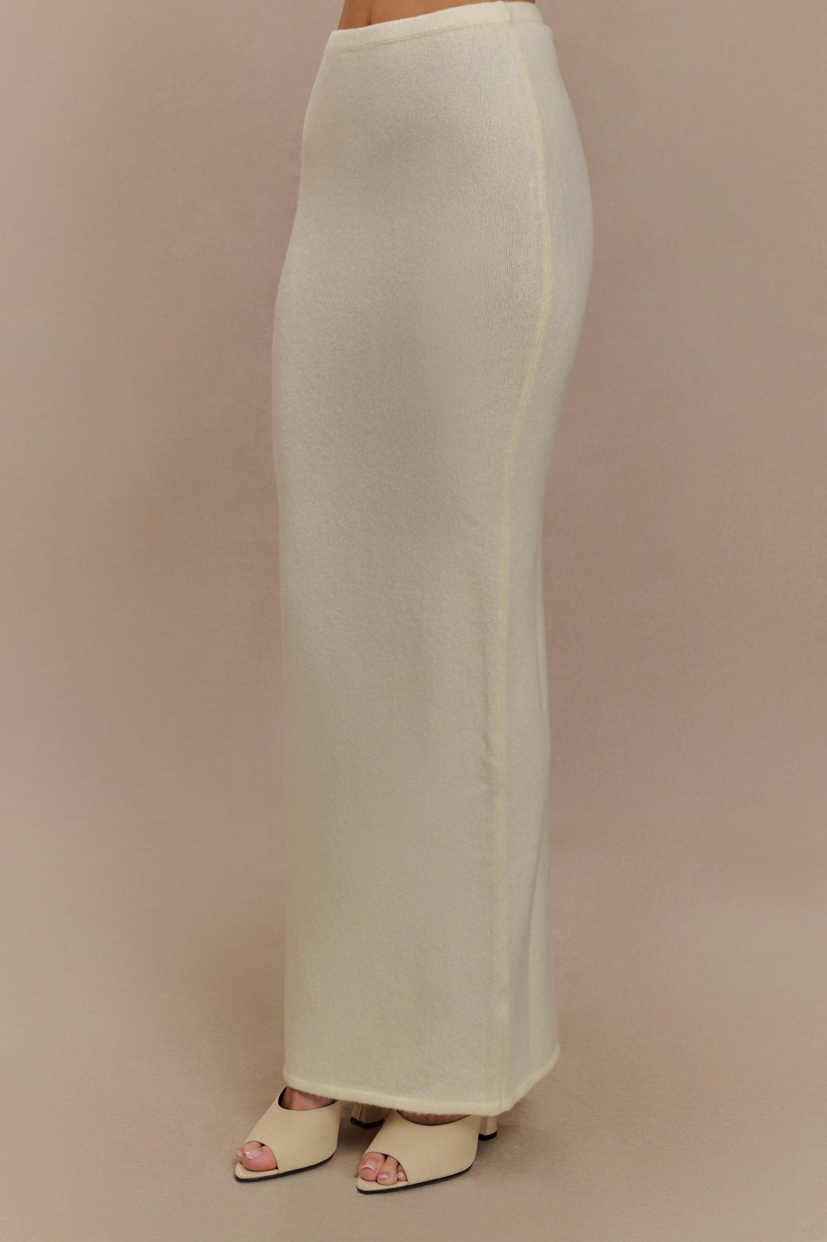 Elise Knit Maxi Skirt - Ivory Marle Product Image