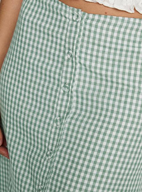 Macadamia Maxi Skirt Green / White Product Image