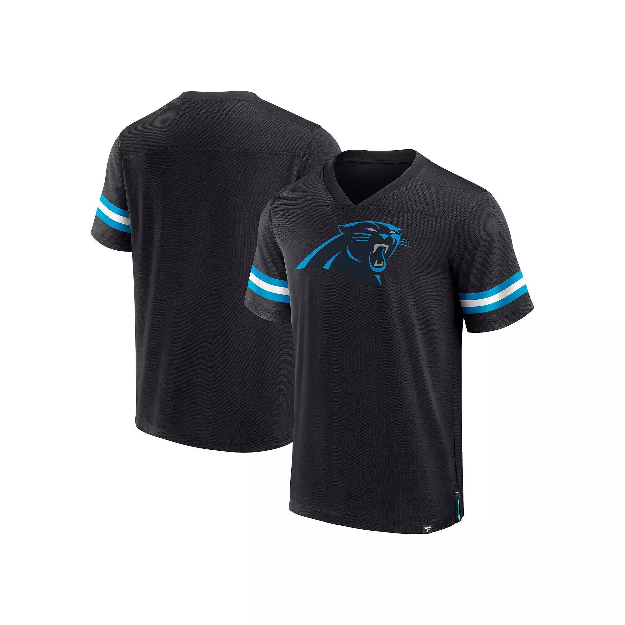 Men's Fanatics Branded  Black Carolina Panthers Jersey Tackle V-Neck T-Shirt, Size: 2XL Product Image