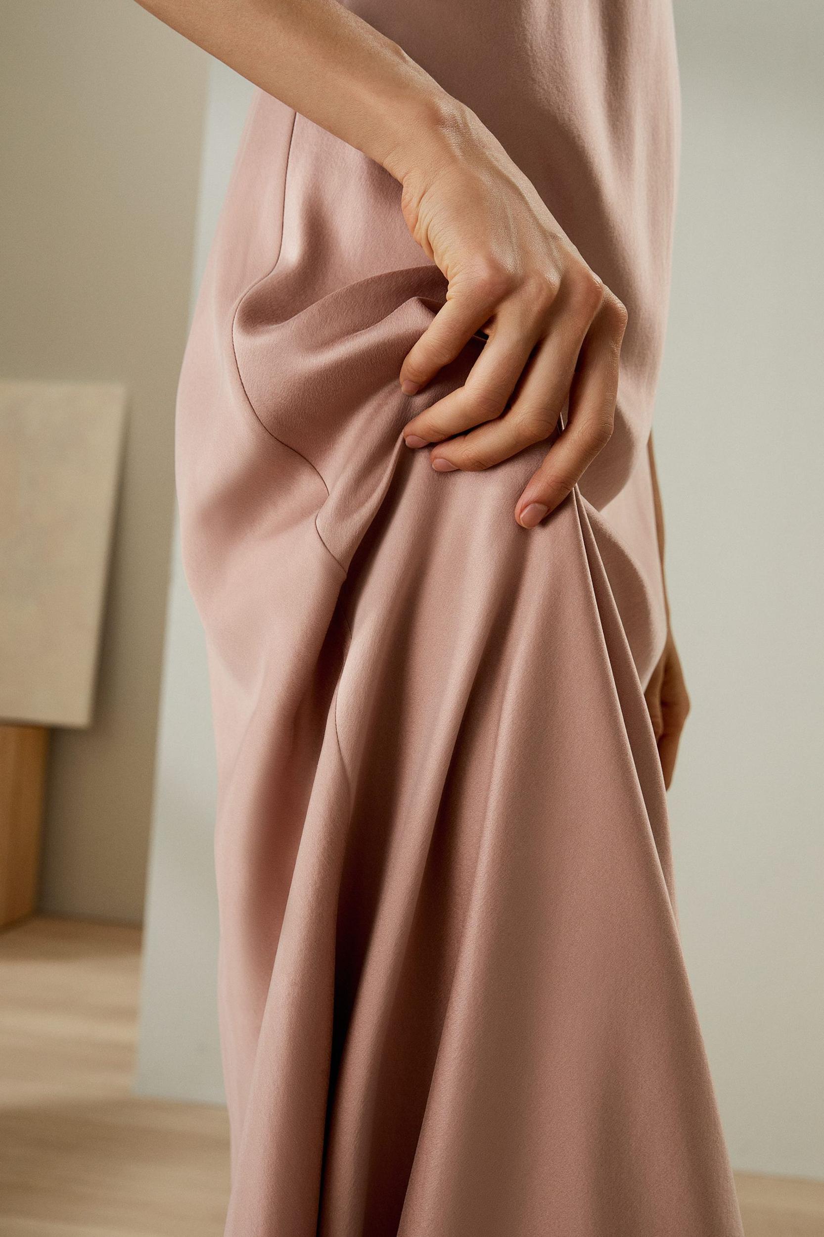 Minimalist Silk Suede Maxi Nightdress Product Image