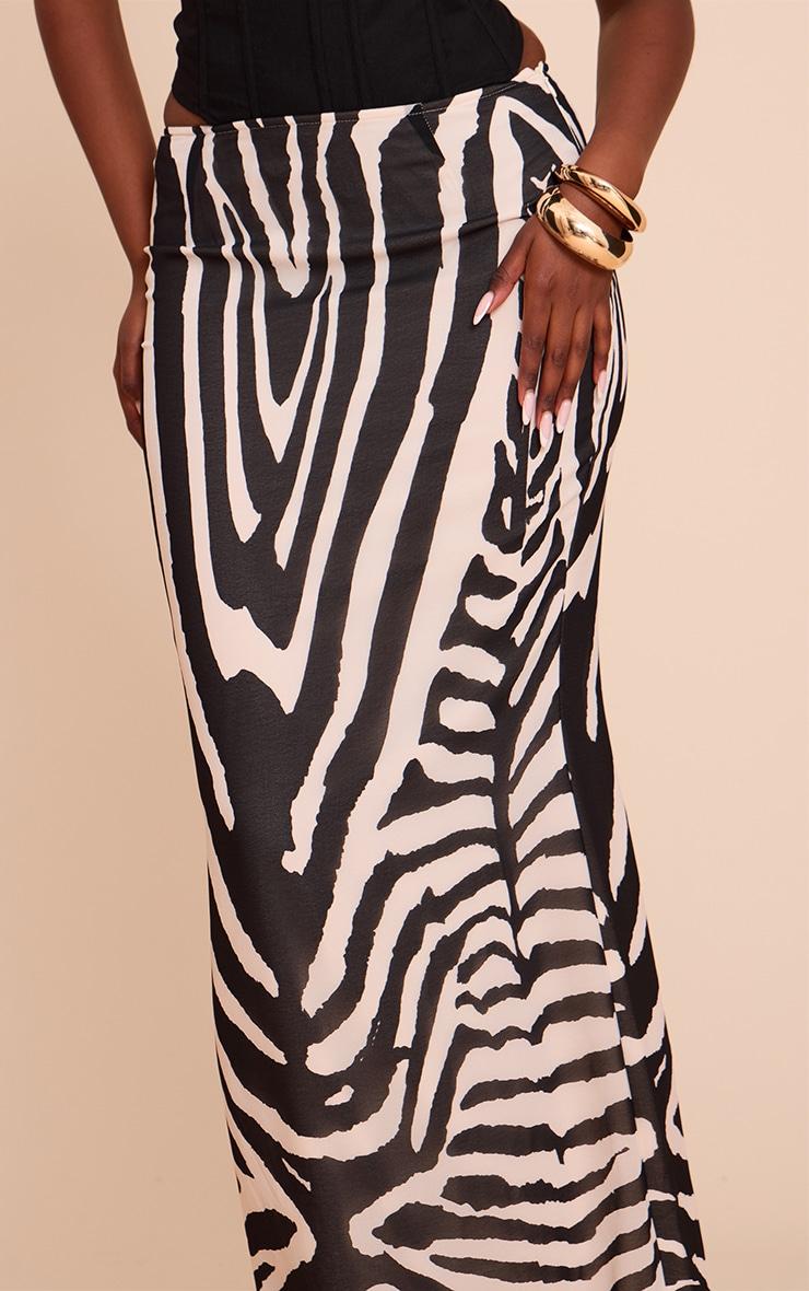 Black Print Chiffon Maxi Skirt Product Image